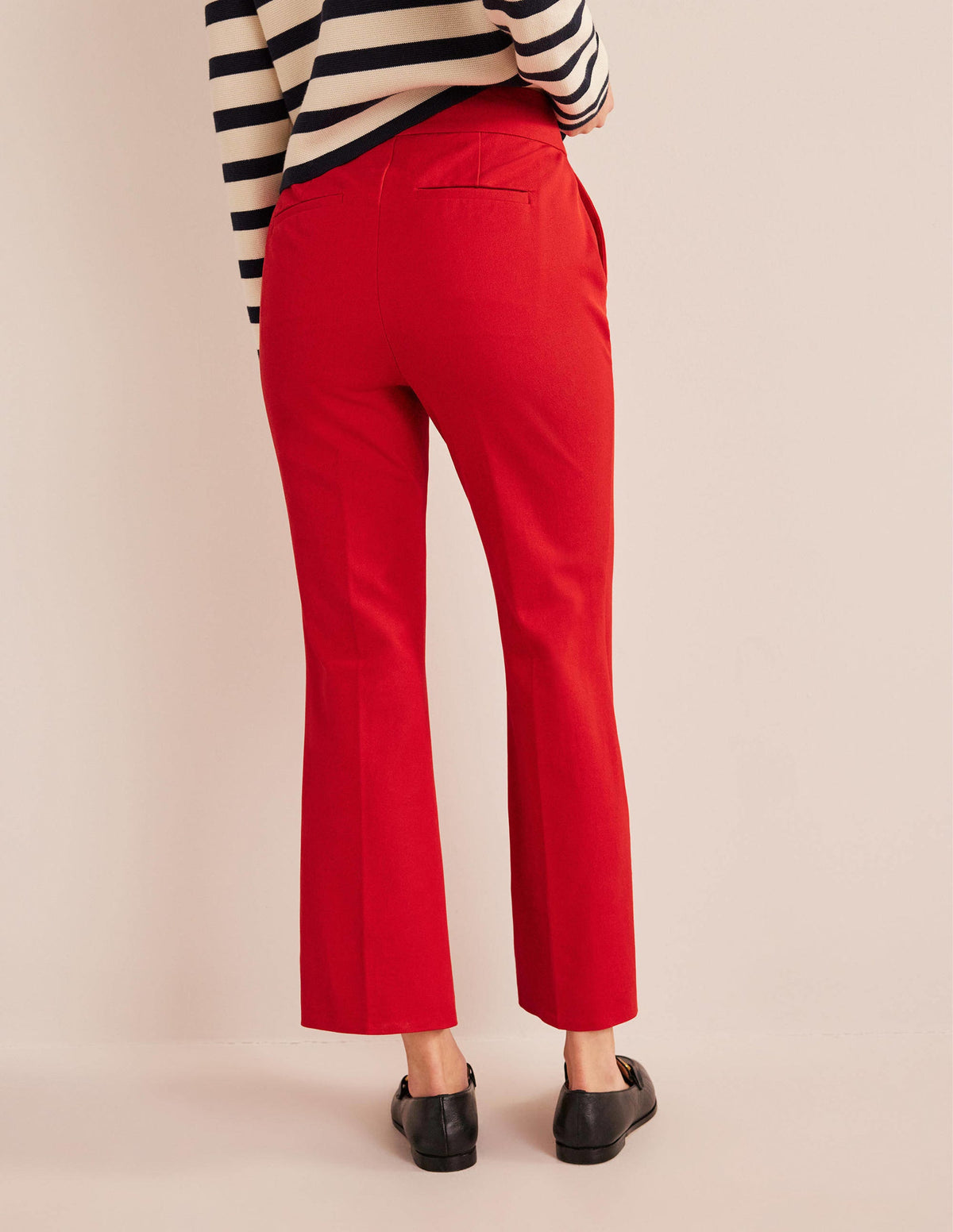 Bi-Stretch Crop Flare Trousers-Pillarbox Red - Image 3