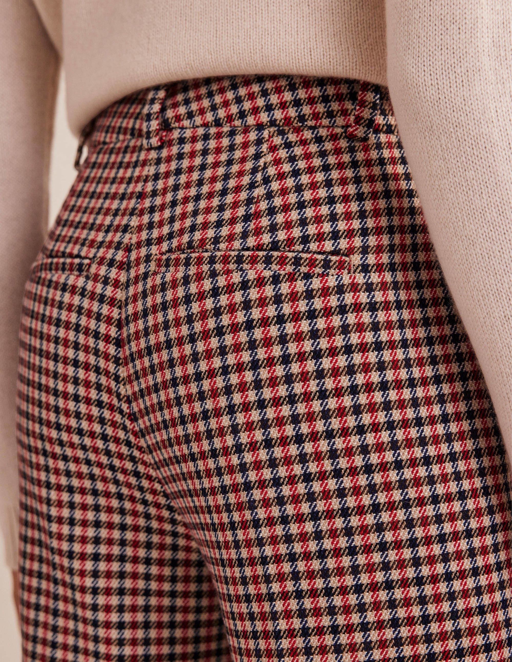 Karierte Hose mit weitem ausgestelltem Bein-Kariert - Image 2