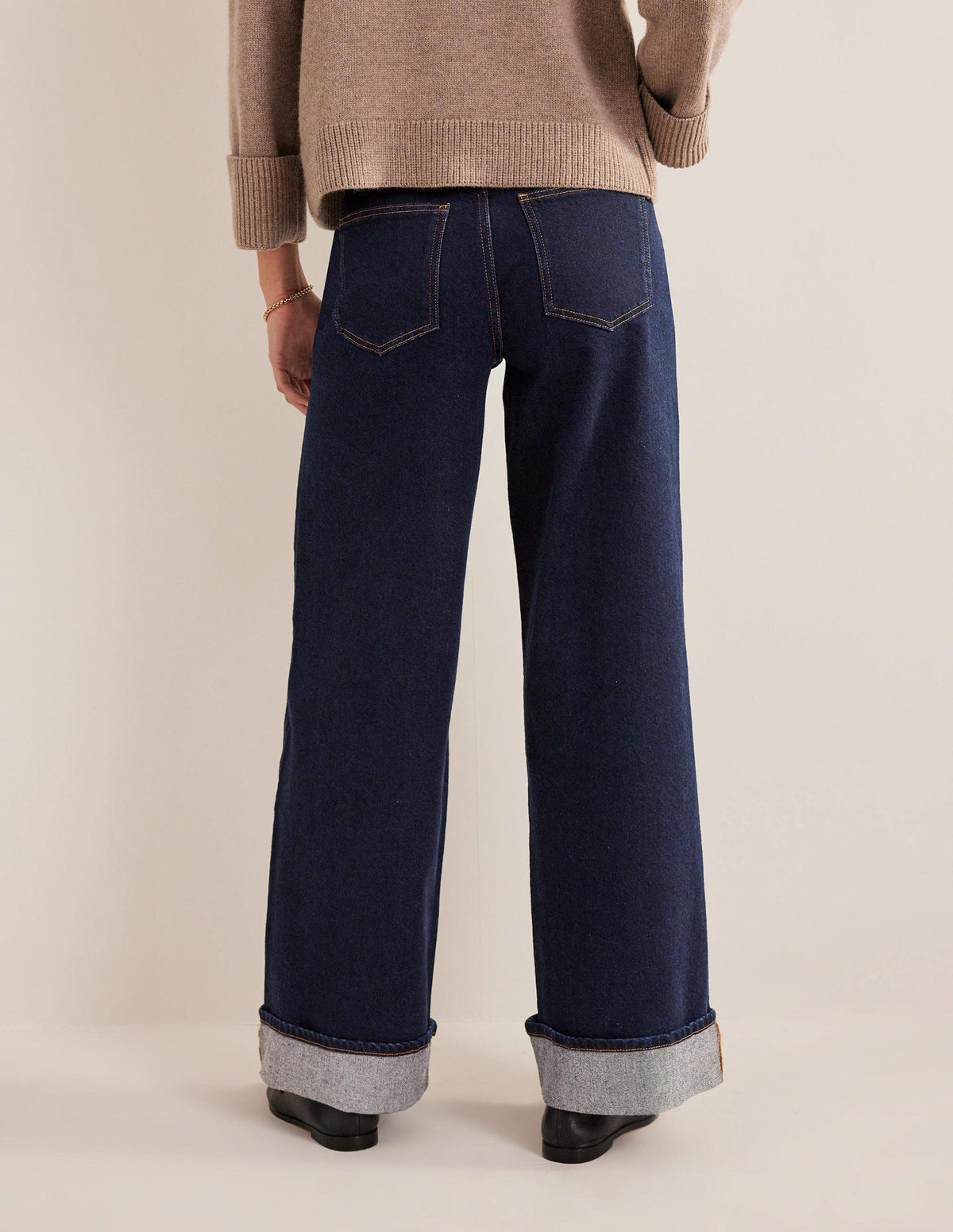 Jeans mit Aufschlag-Indigoblau-3