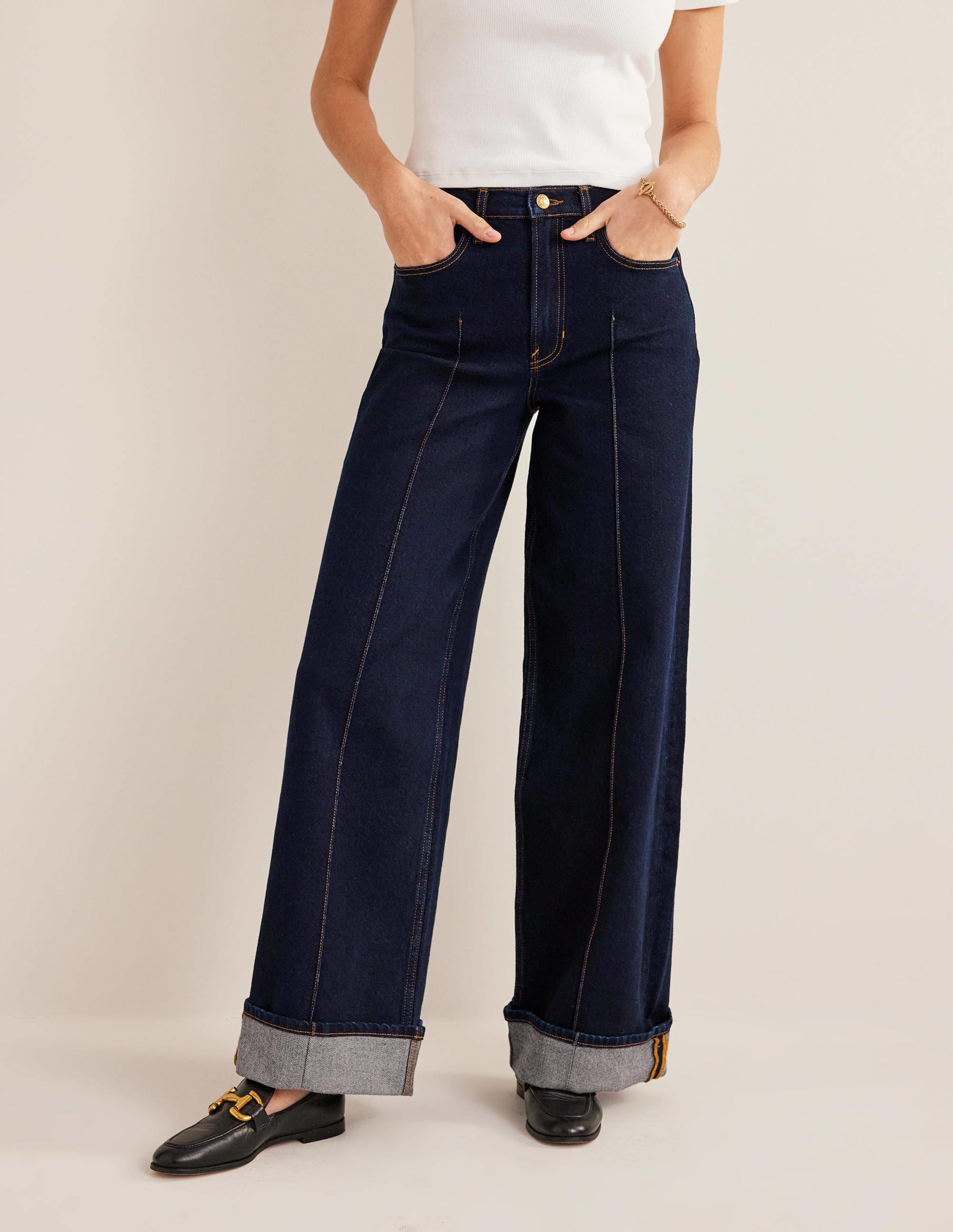 Jeans mit Aufschlag-Indigoblau - Image 4