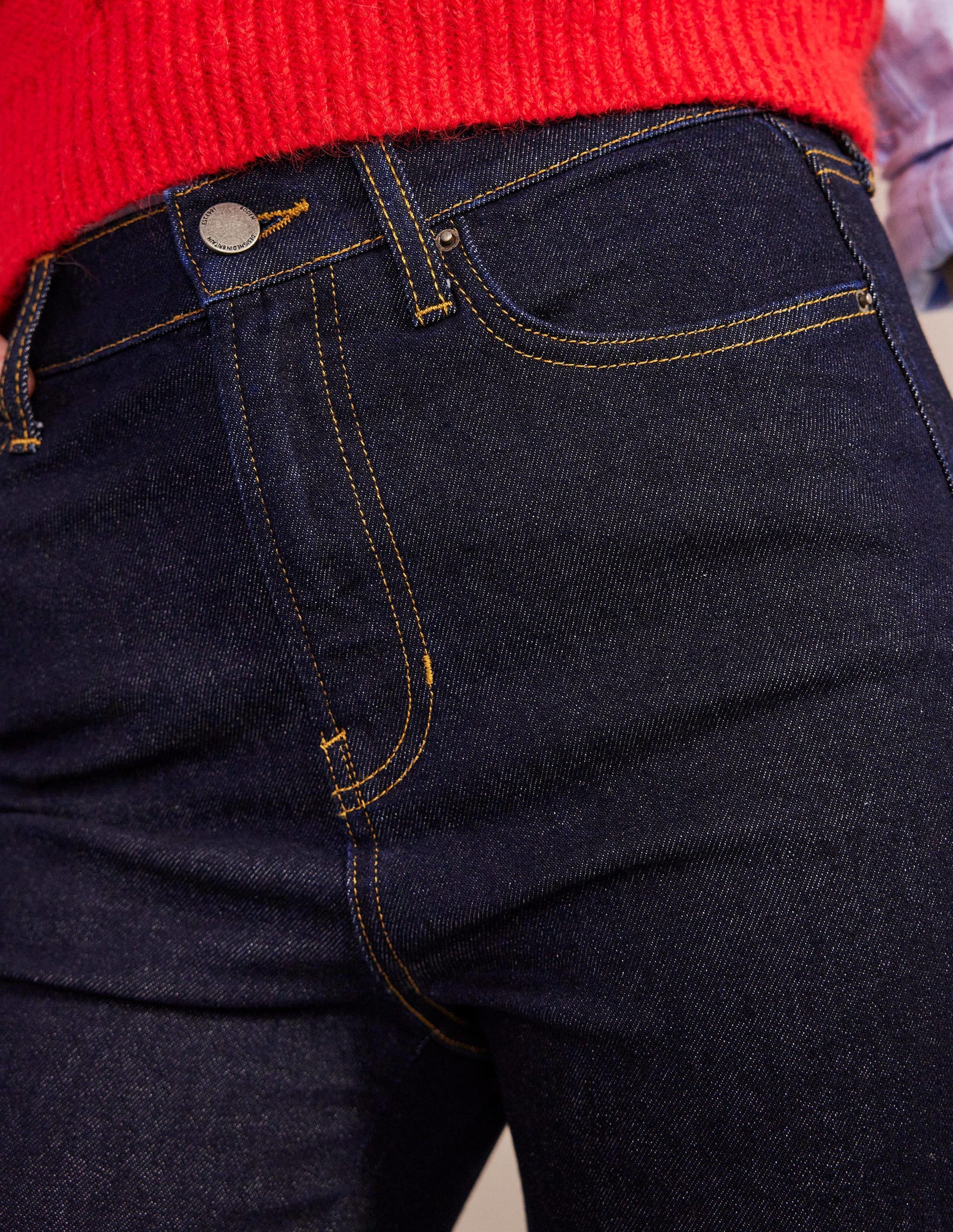 High Rise Flare Jeans-Indigo-4