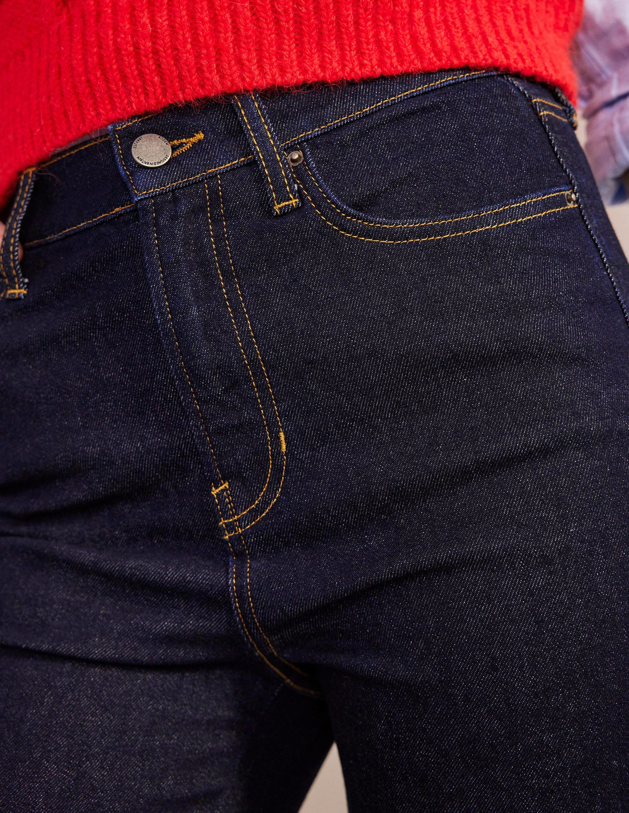High Rise Flare Jeans-Indigo - Image 4