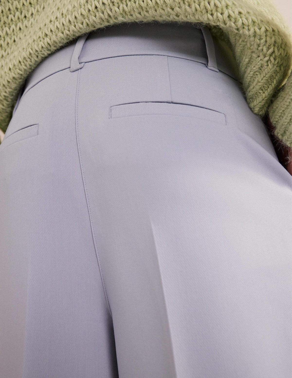 High Rise Wide Leg Trousers-Blue Blizzard - Image 2