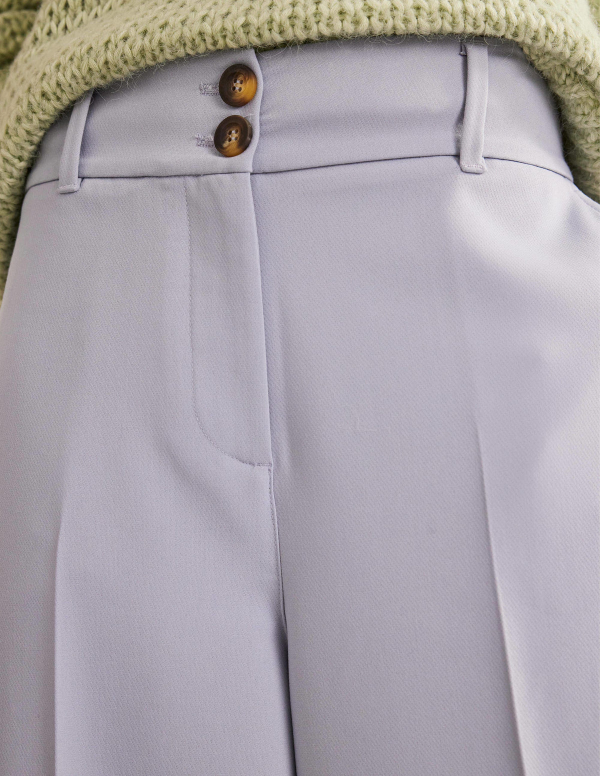 High Rise Wide Leg Trousers-Blue Blizzard - Image 5
