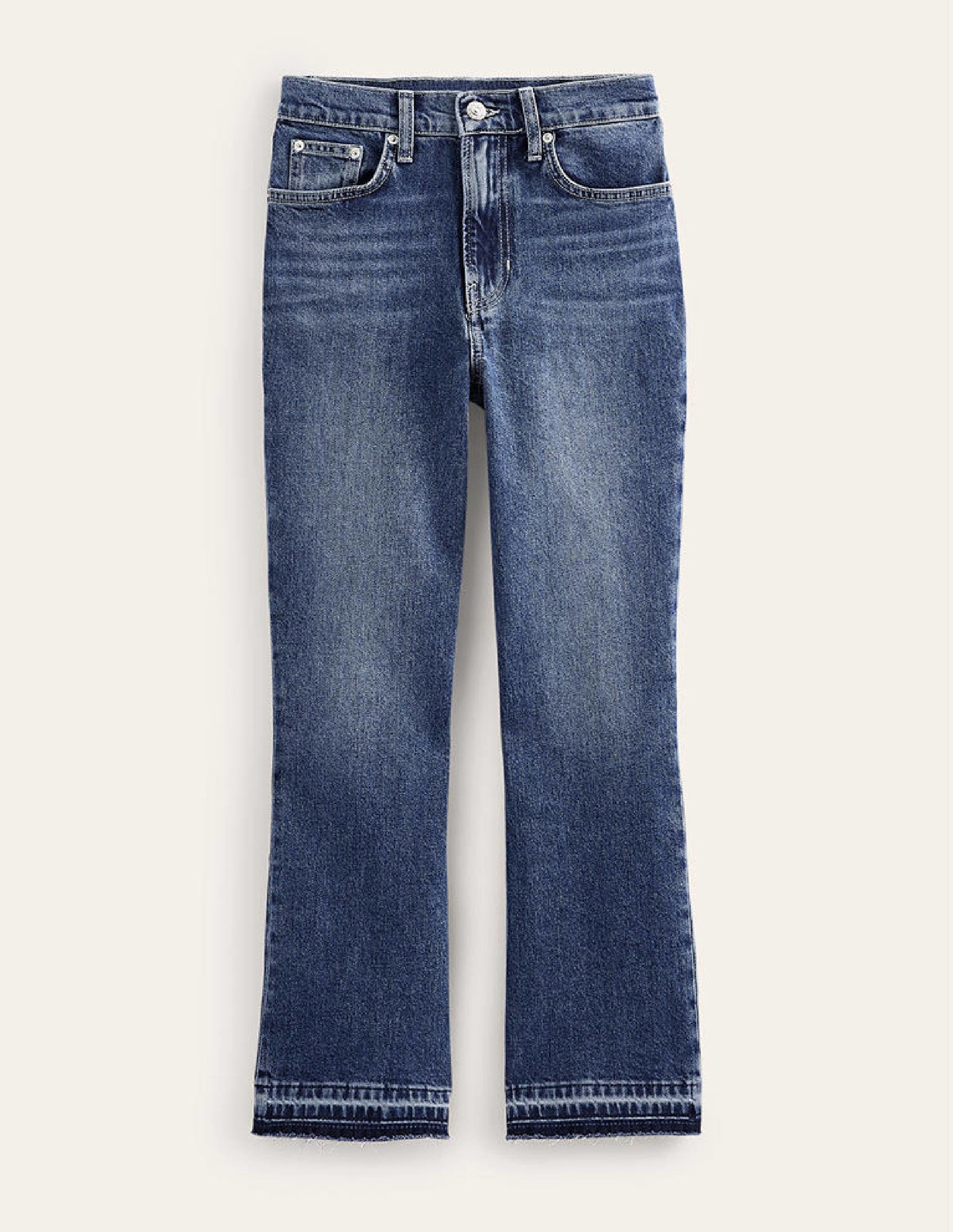 Mittelhohe Jeans mit Schlag-Dunkles Vintageblau - Image 8