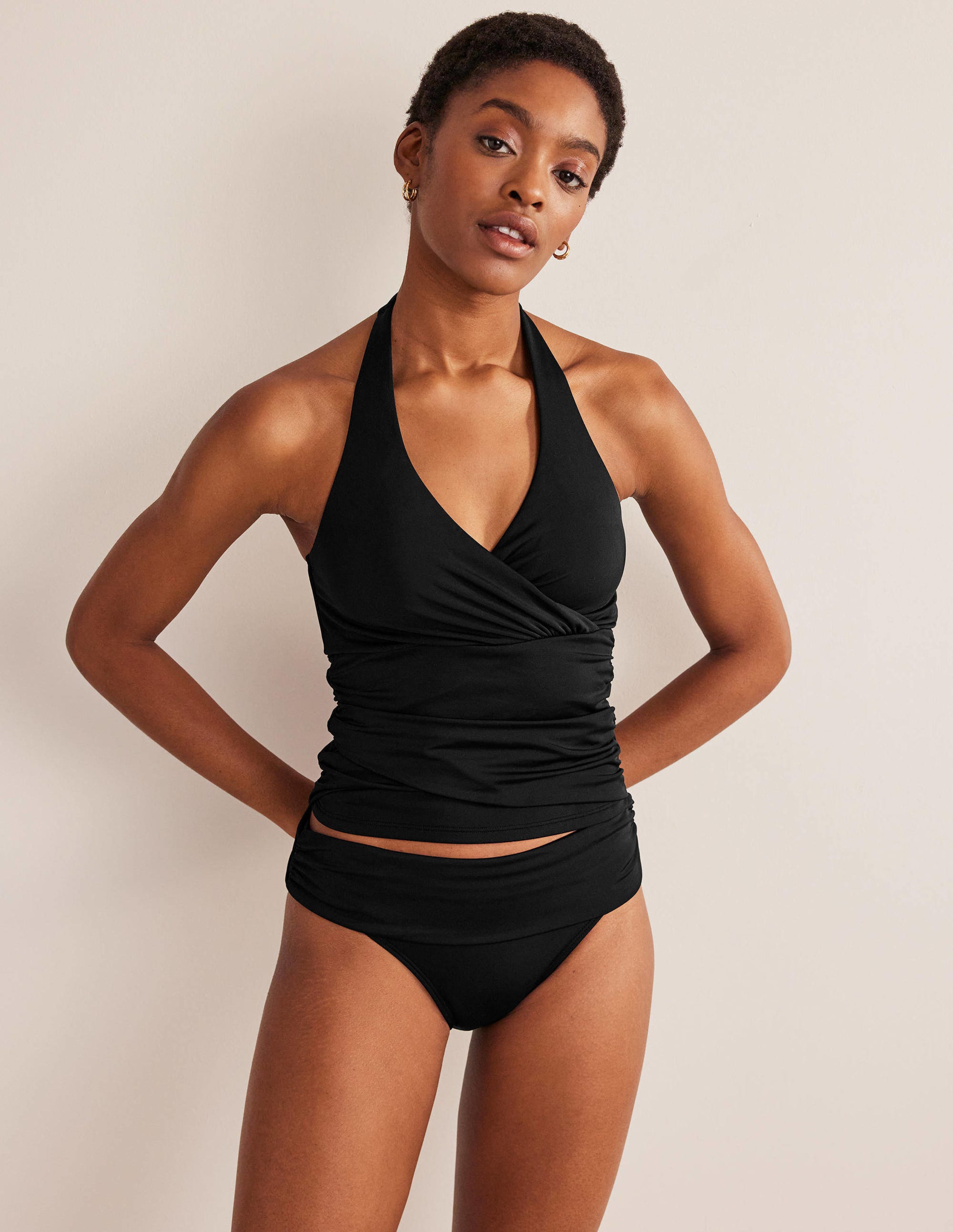 Levanzo Halter Tankini Top-Black - Image 1