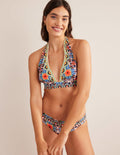 Merano Deep V-neck Bikini Top-Multi, Tapestry Tile