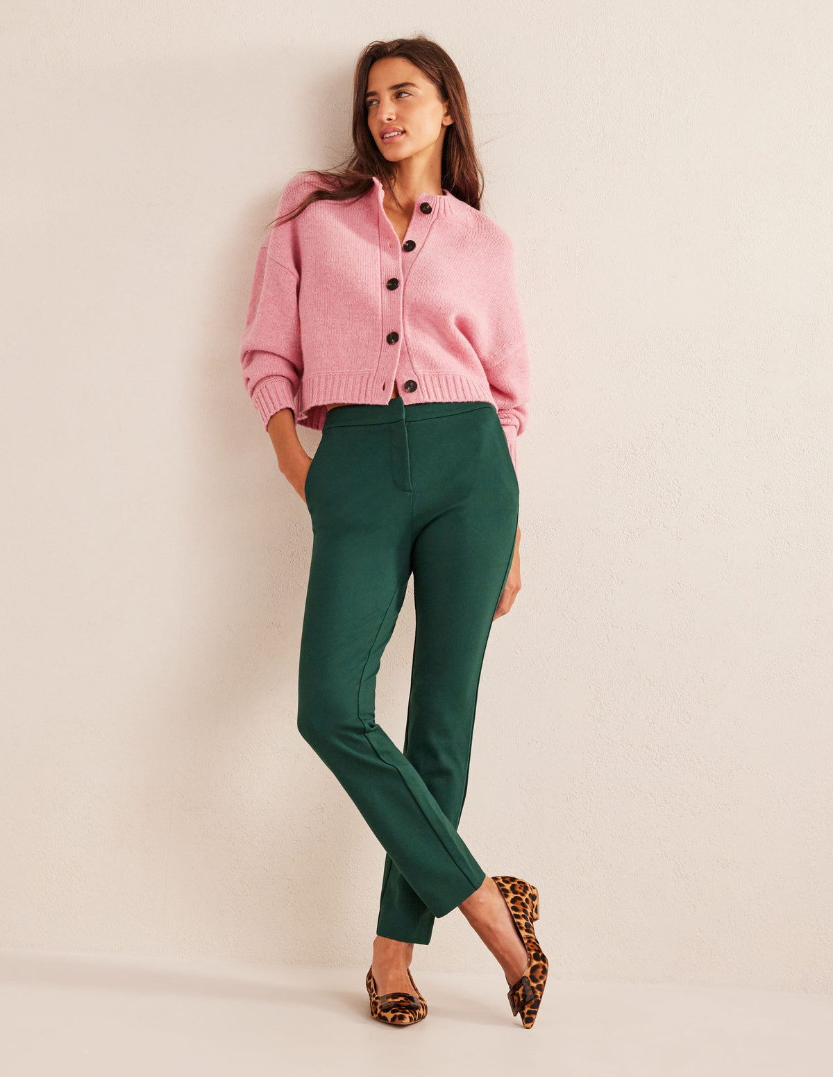 Hampshire 7/8 Ponte Trousers-Emerald Night-1