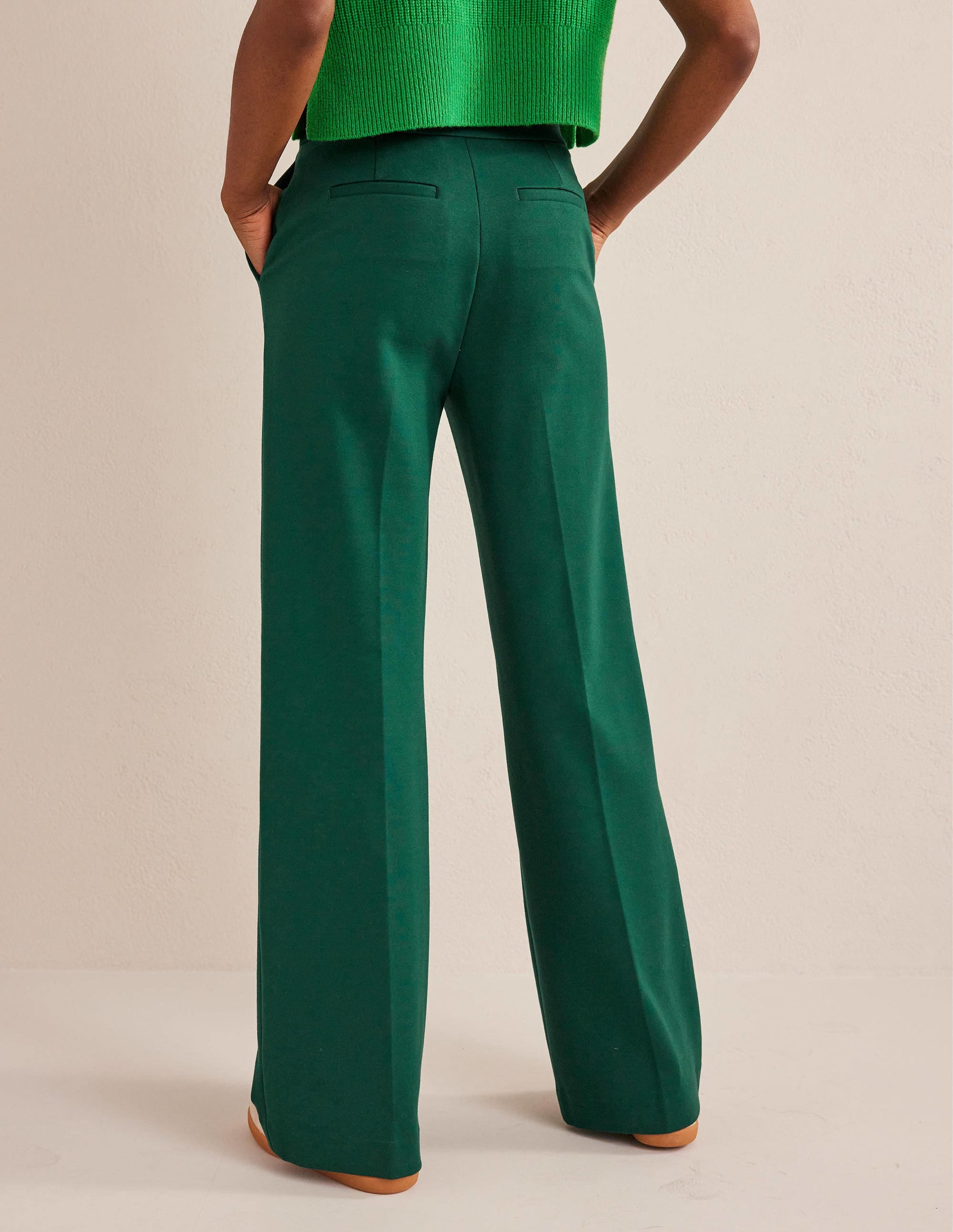 Westbourne Ponte Trousers-Emerald Night - Image 3