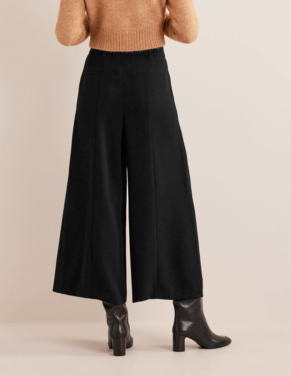 Jupe-culotte large et fluide-Noir-3