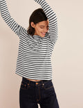 Bea Breton-Shirt mit langen Ärmeln-Naturweiß, Schwarz
