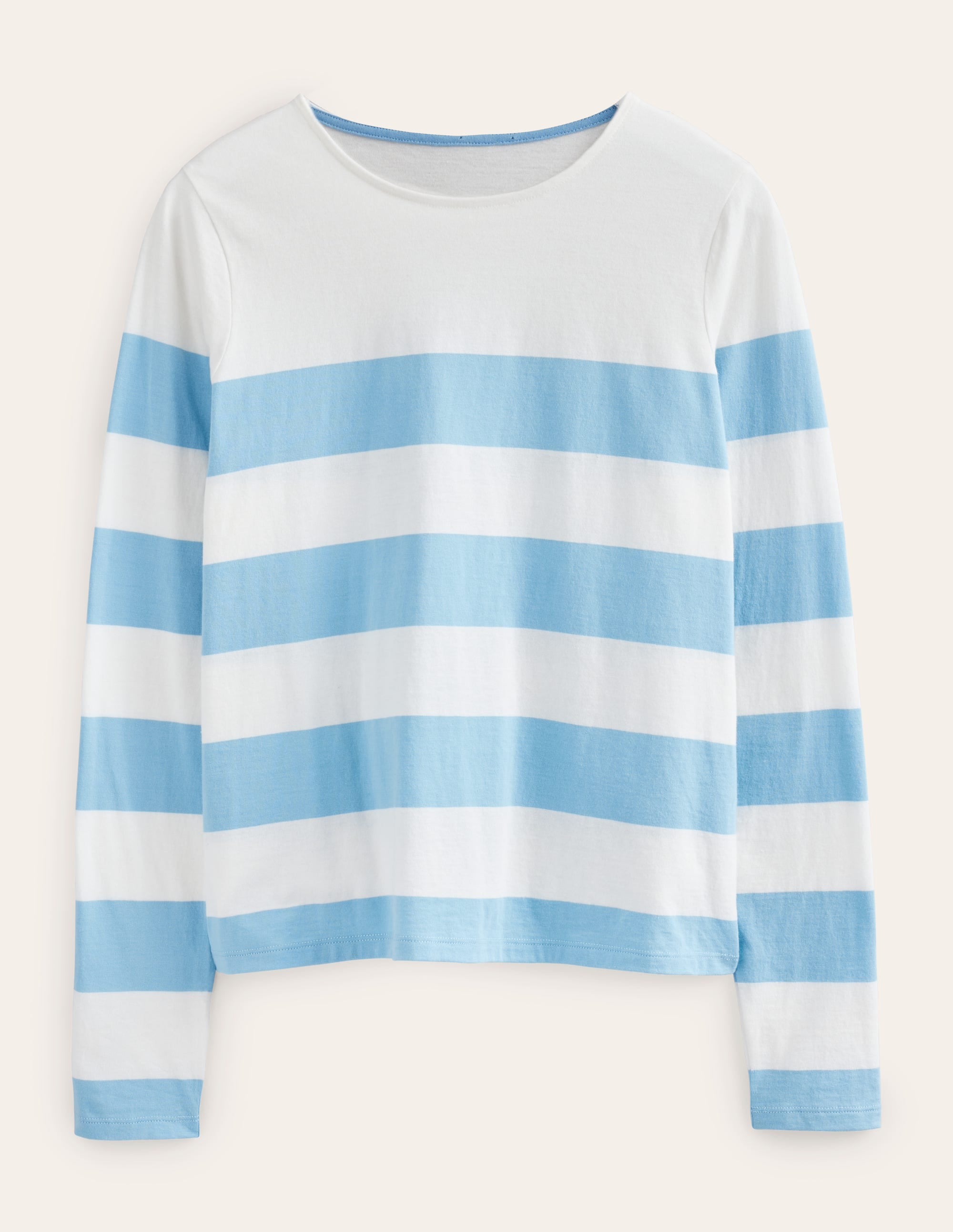 Bea Breton-Shirt mit langen Ärmeln-Flachsblau/Naturweiß, Breite Streifen - Image 5