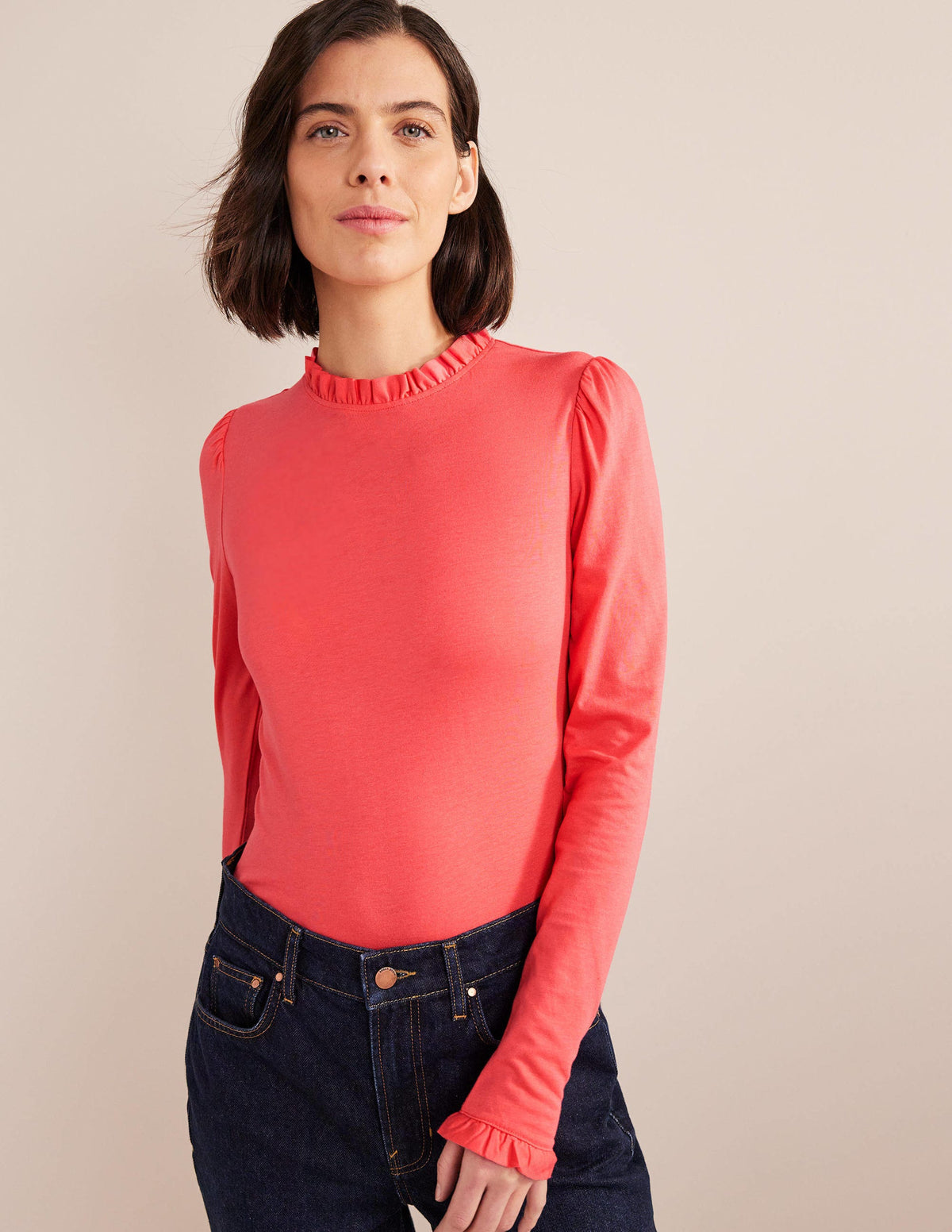 Top volanté ultra-doux-Corail - Image 1