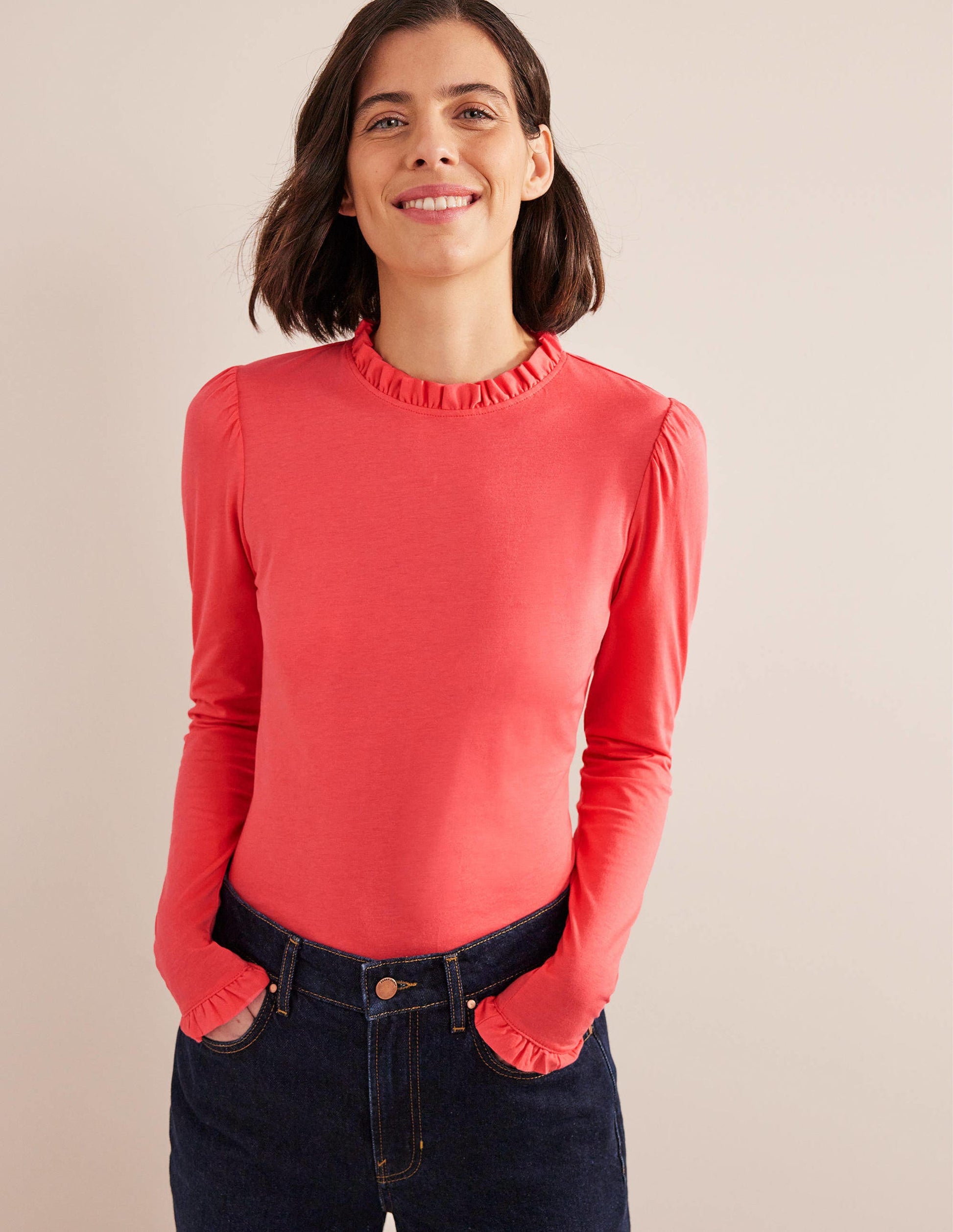 Top volanté ultra-doux-Corail-4
