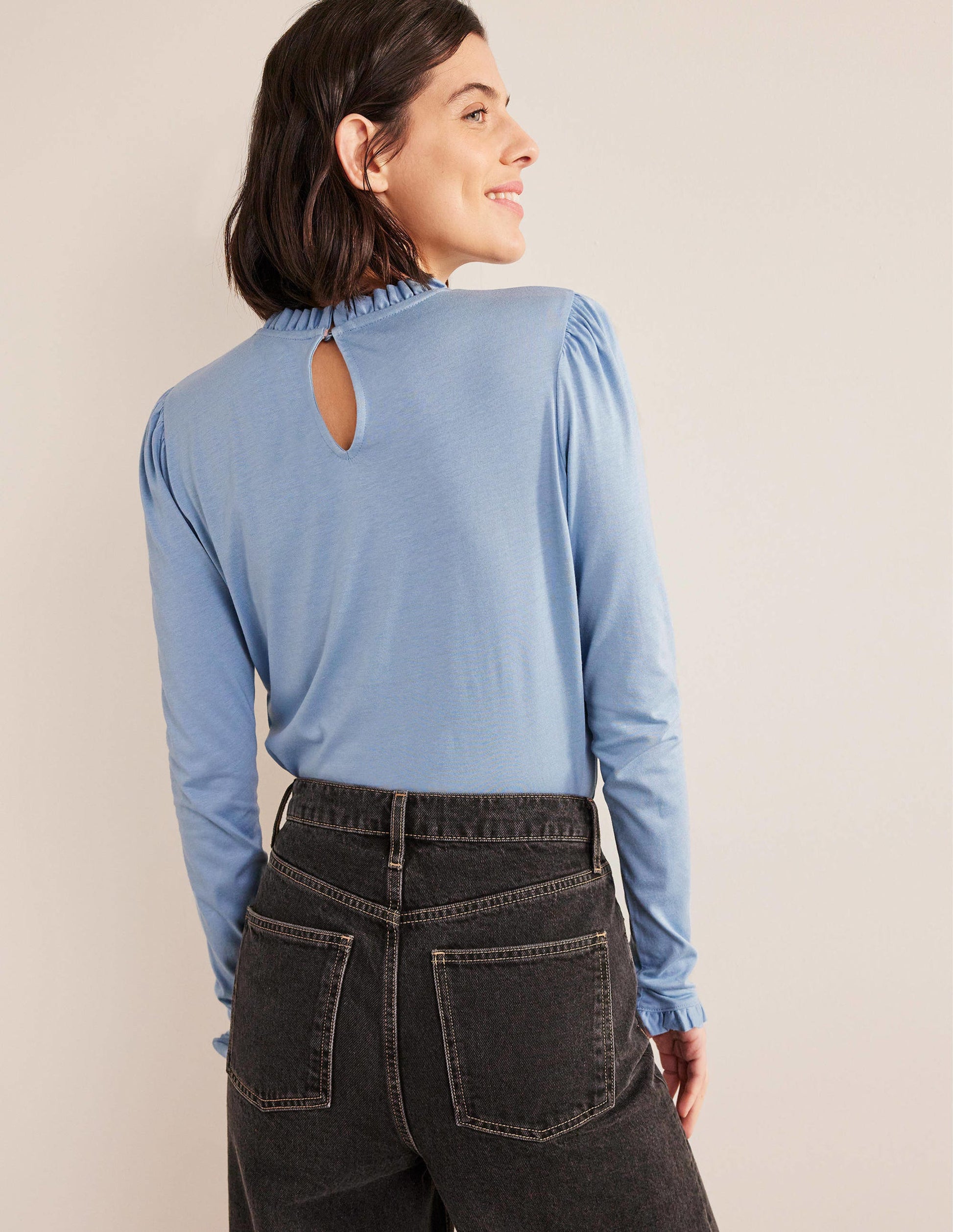 Top volanté ultra-doux-Bleu de Delphes-3