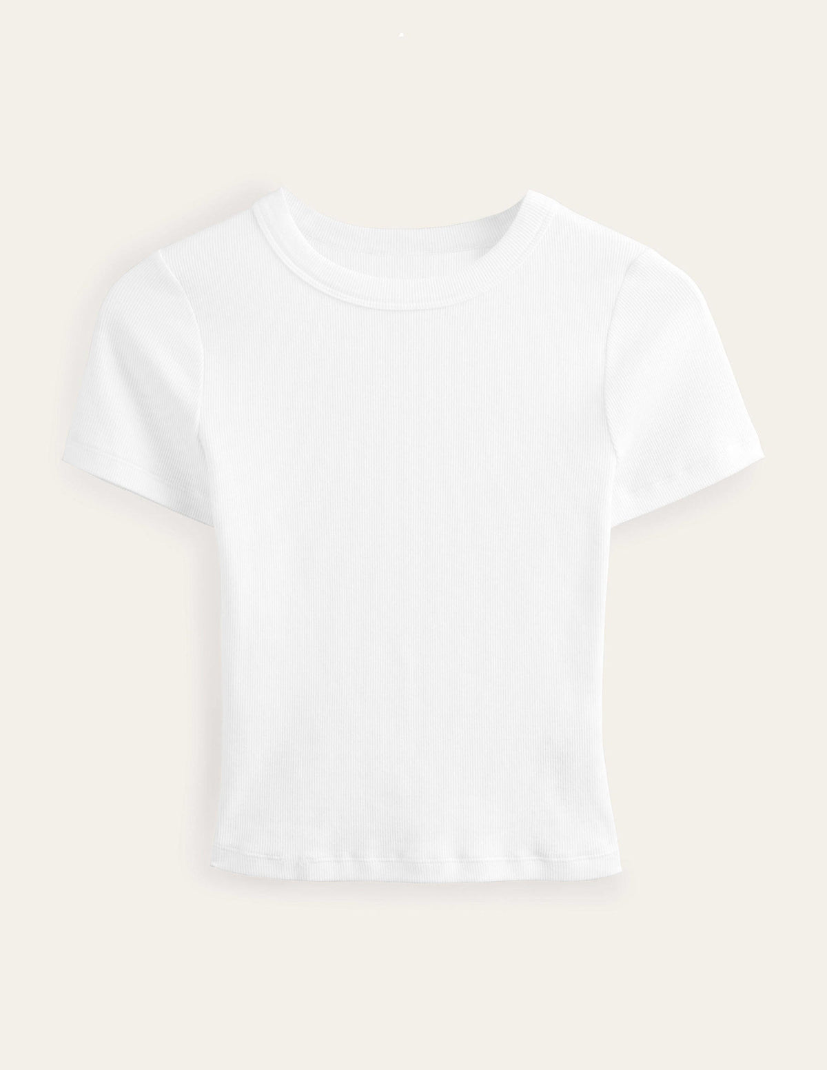 T-Shirt aus Baumwoll-Rippstrick-Weiß-5