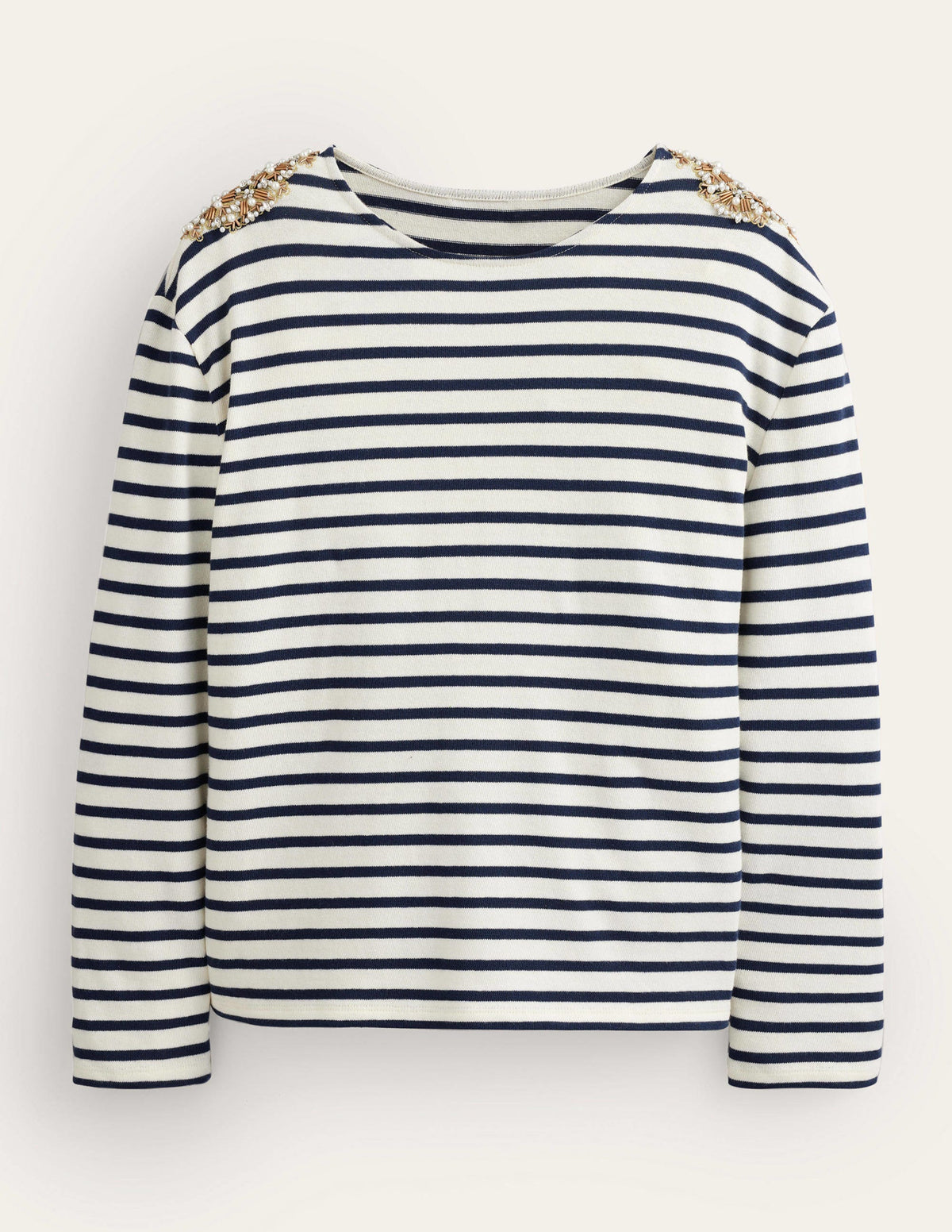 Breton-Oberteil mit Schulterverzierung-Naturweiß/Navy, Verziert-5