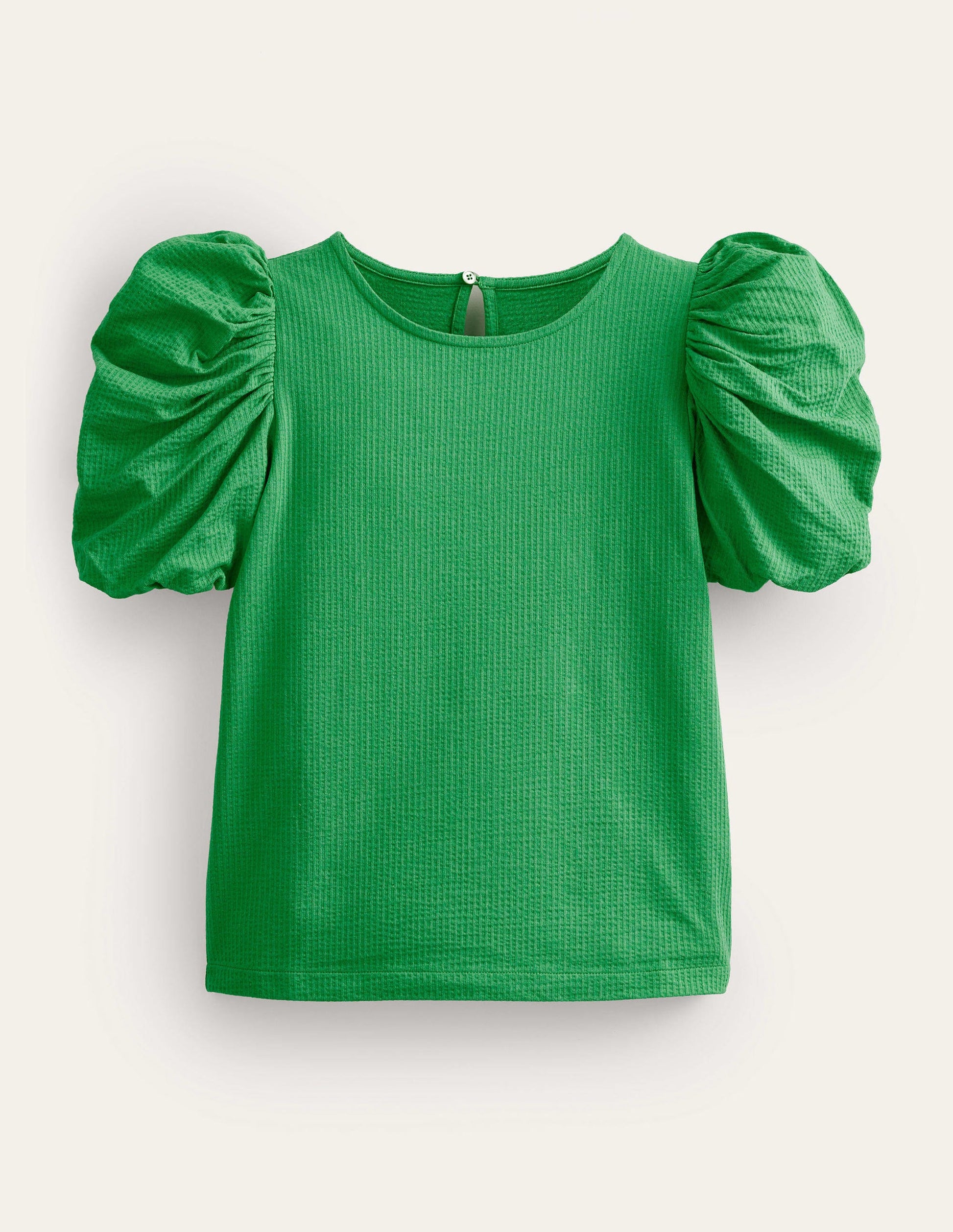 Jerseyoberteil mit Puffärmeln-Grün-5