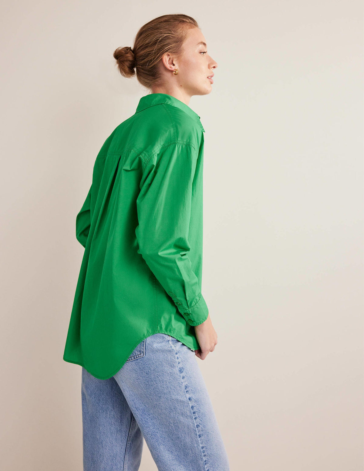 Chemise oversize en coton-Abeille verte - Image 4