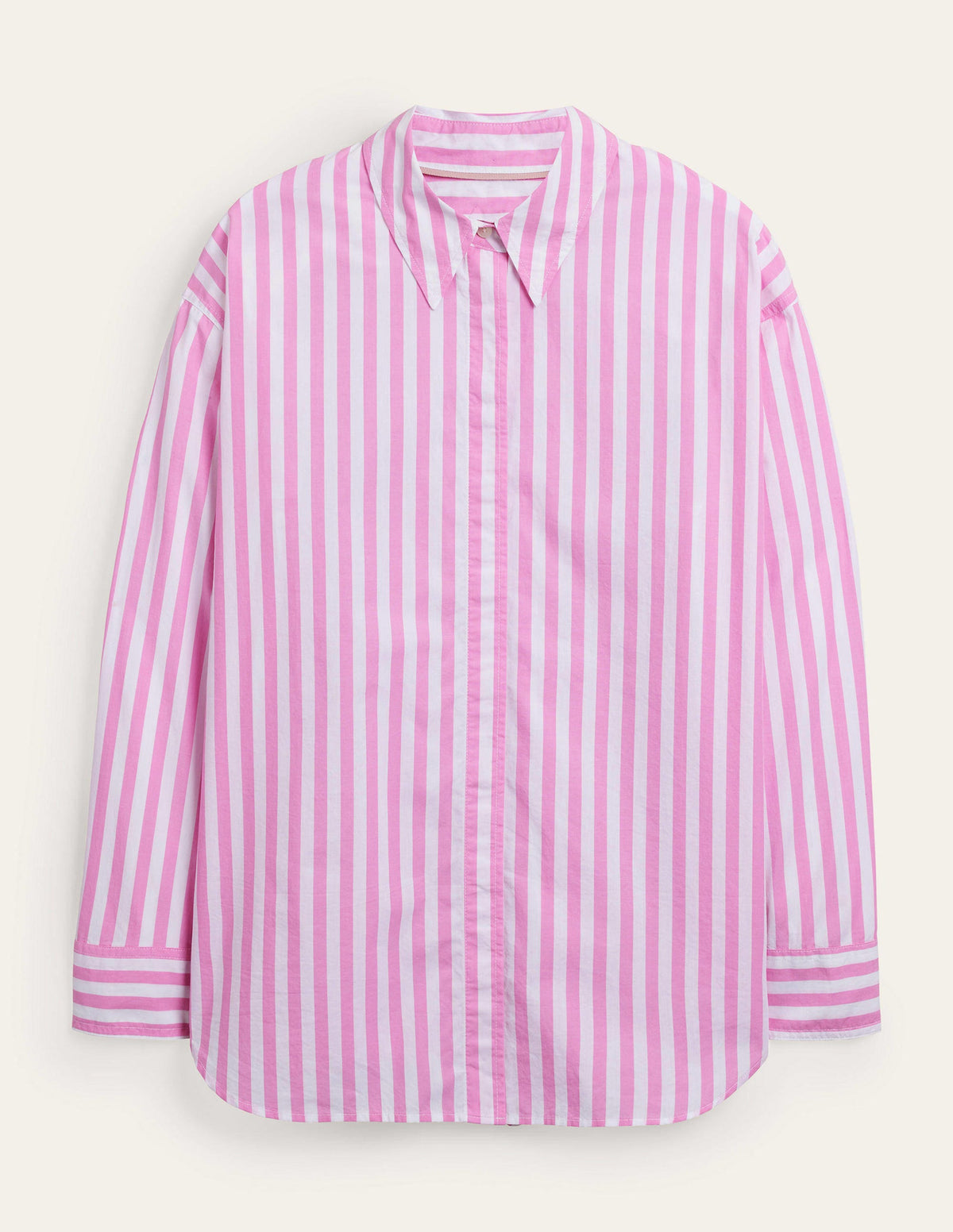 Oversize-Baumwollhemd-Rosa, Gestreift - Image 5