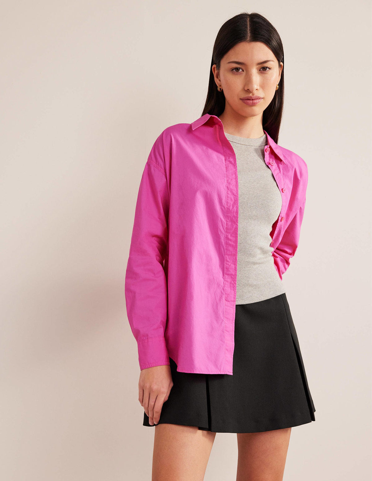 Oversize-Baumwollhemd-Magenta - Image 1