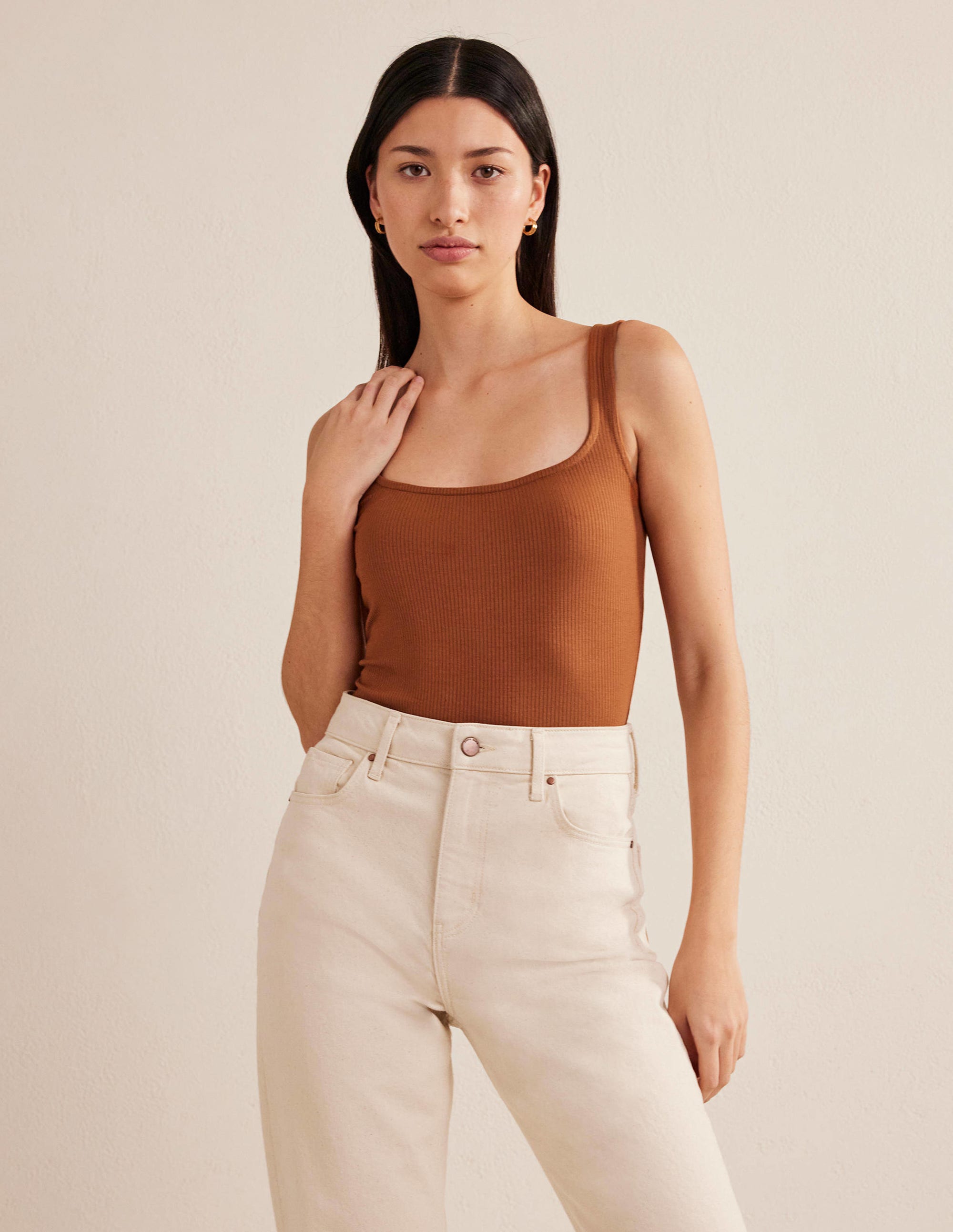 Soft Ribbed Vest-Pumpkin - Image 1