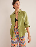 Nouvelle chemise en lin-Citron vert doré