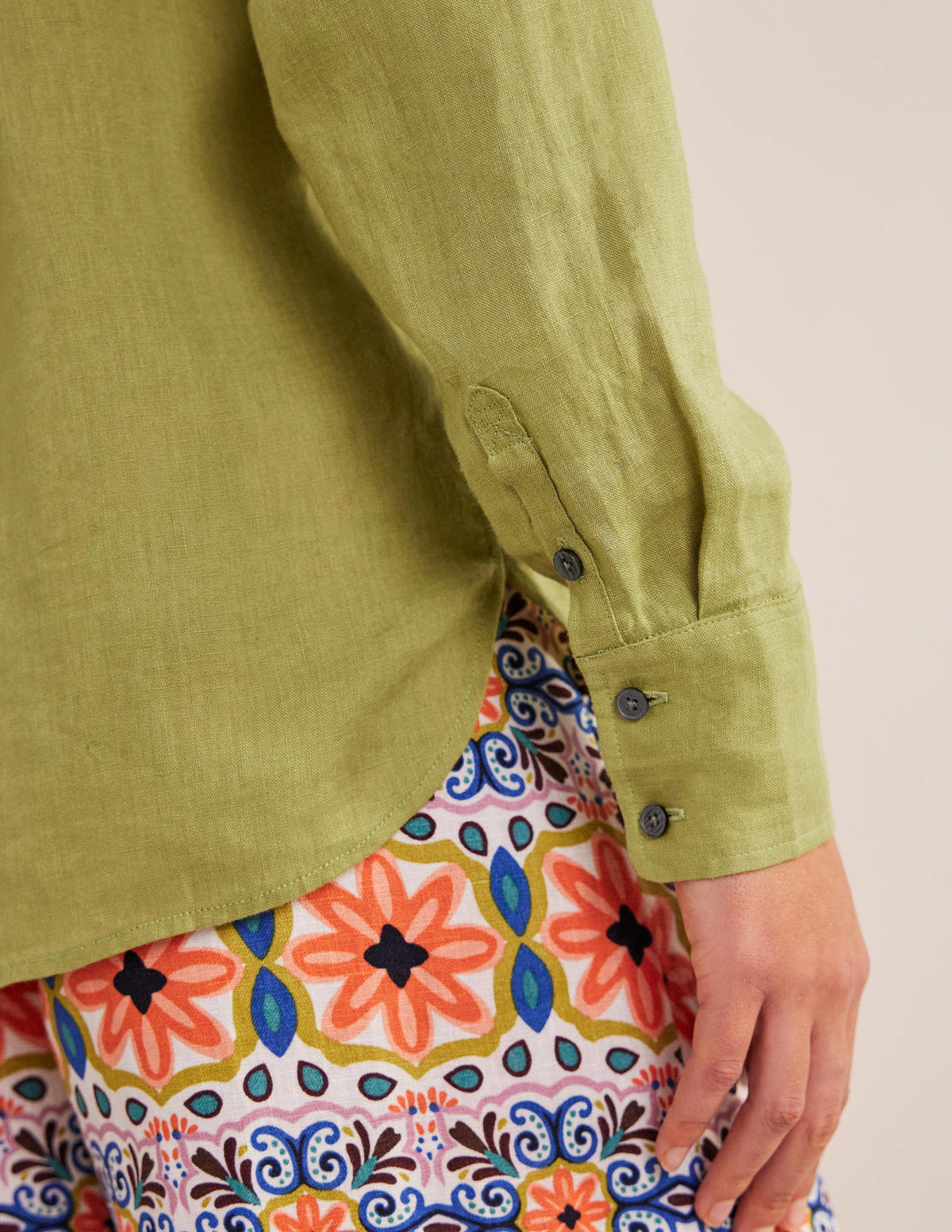 Nouvelle chemise en lin-Citron vert doré-2
