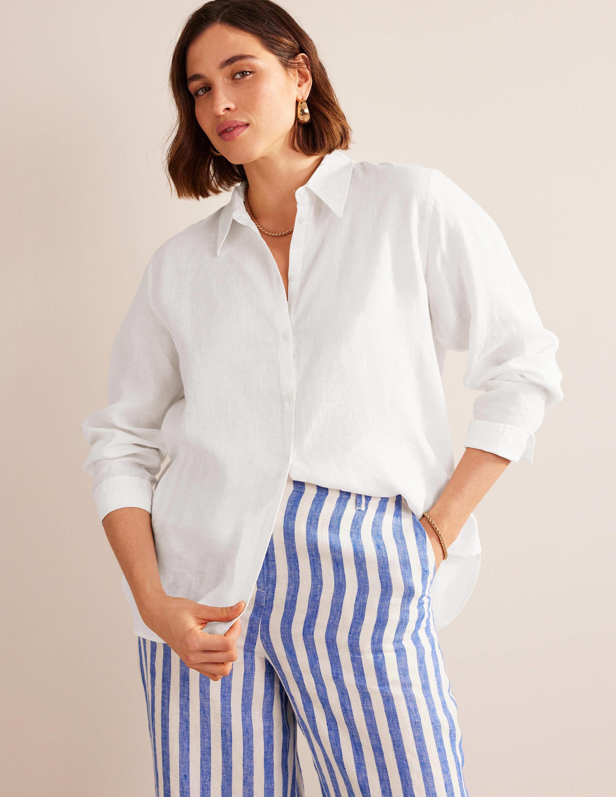 New Linen Shirt-White - Image 5