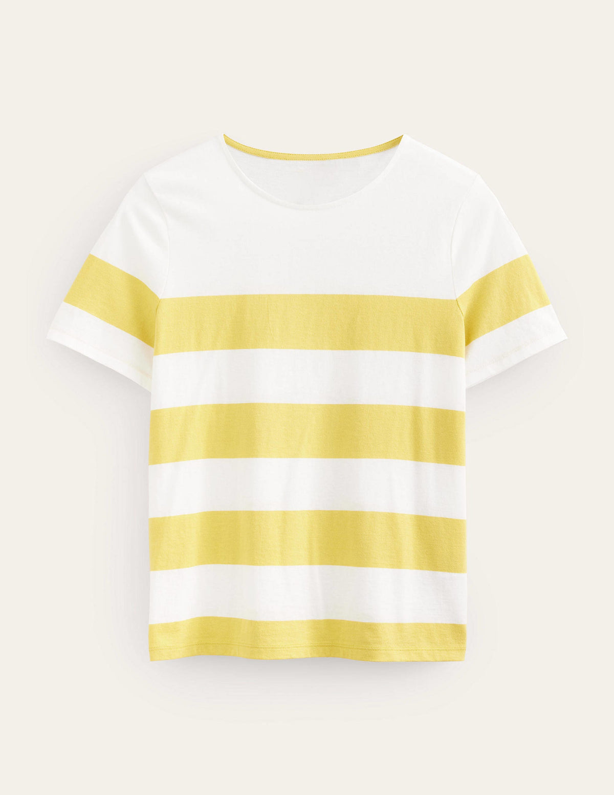 Bea Breton-Shirt mit kurzen Ärmeln-Süßes Honiggelb/Naturweiß, Gestreift-5