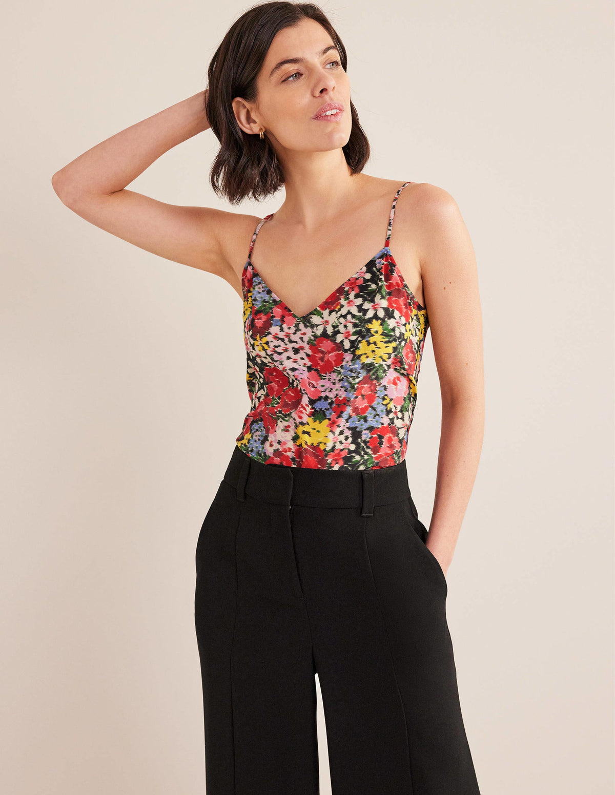 Camisole aus Seide-Bunt, Moiré-Blüten - Image 1