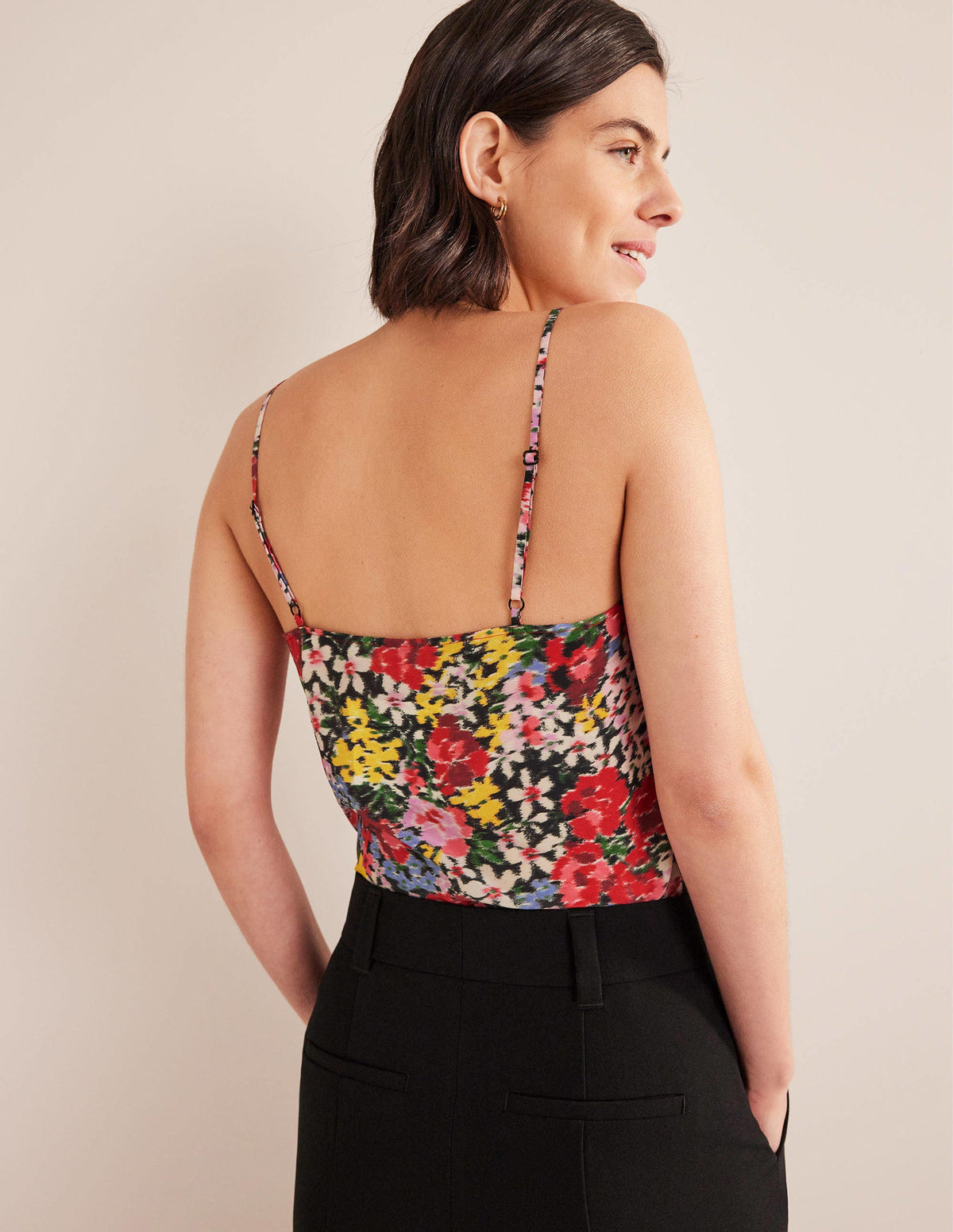 Camisole aus Seide-Bunt, Moiré-Blüten - Image 3
