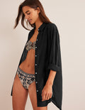 Chemise longue de vacances-Noir