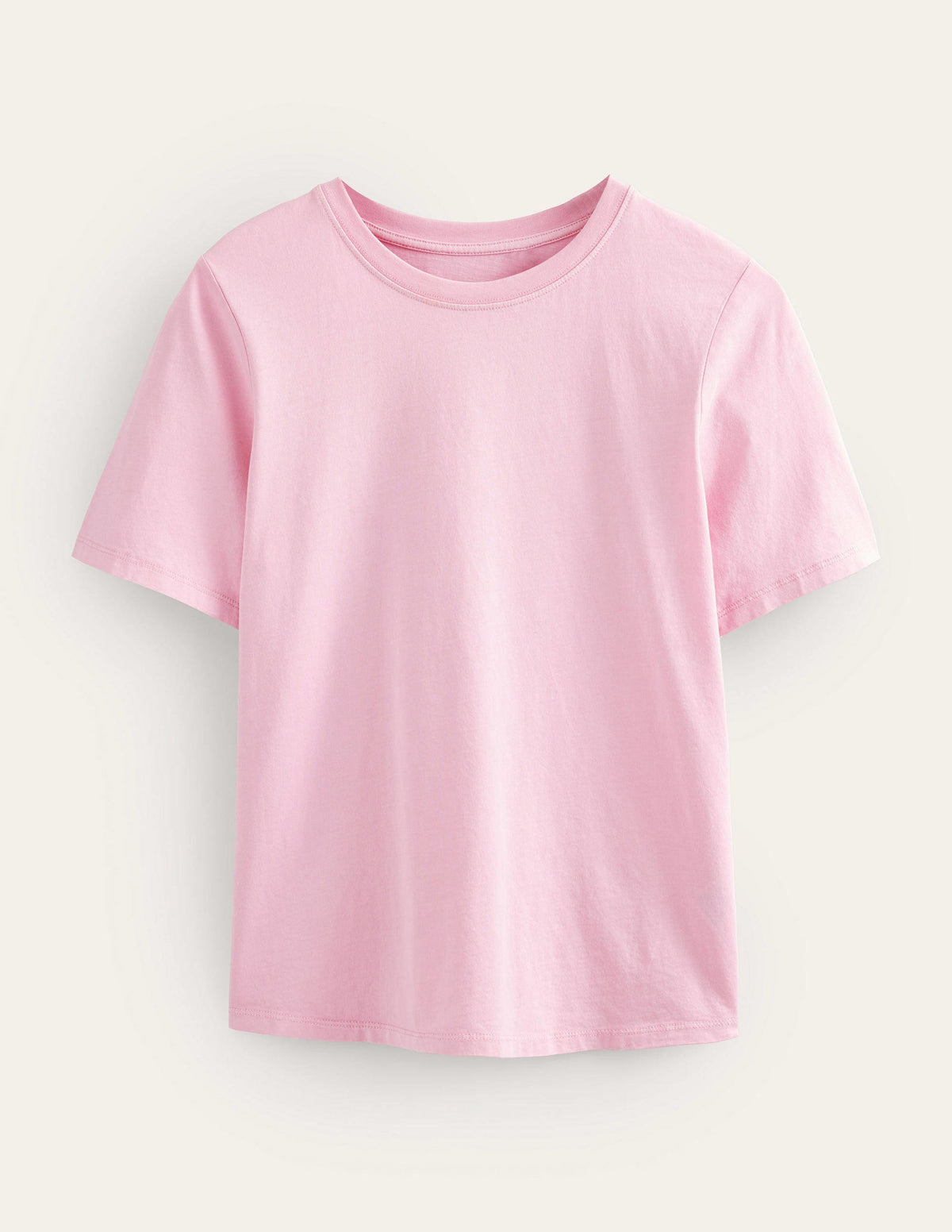 Pflanzlich gefärbtes Rundhals-T-Shirt-Rosa-5