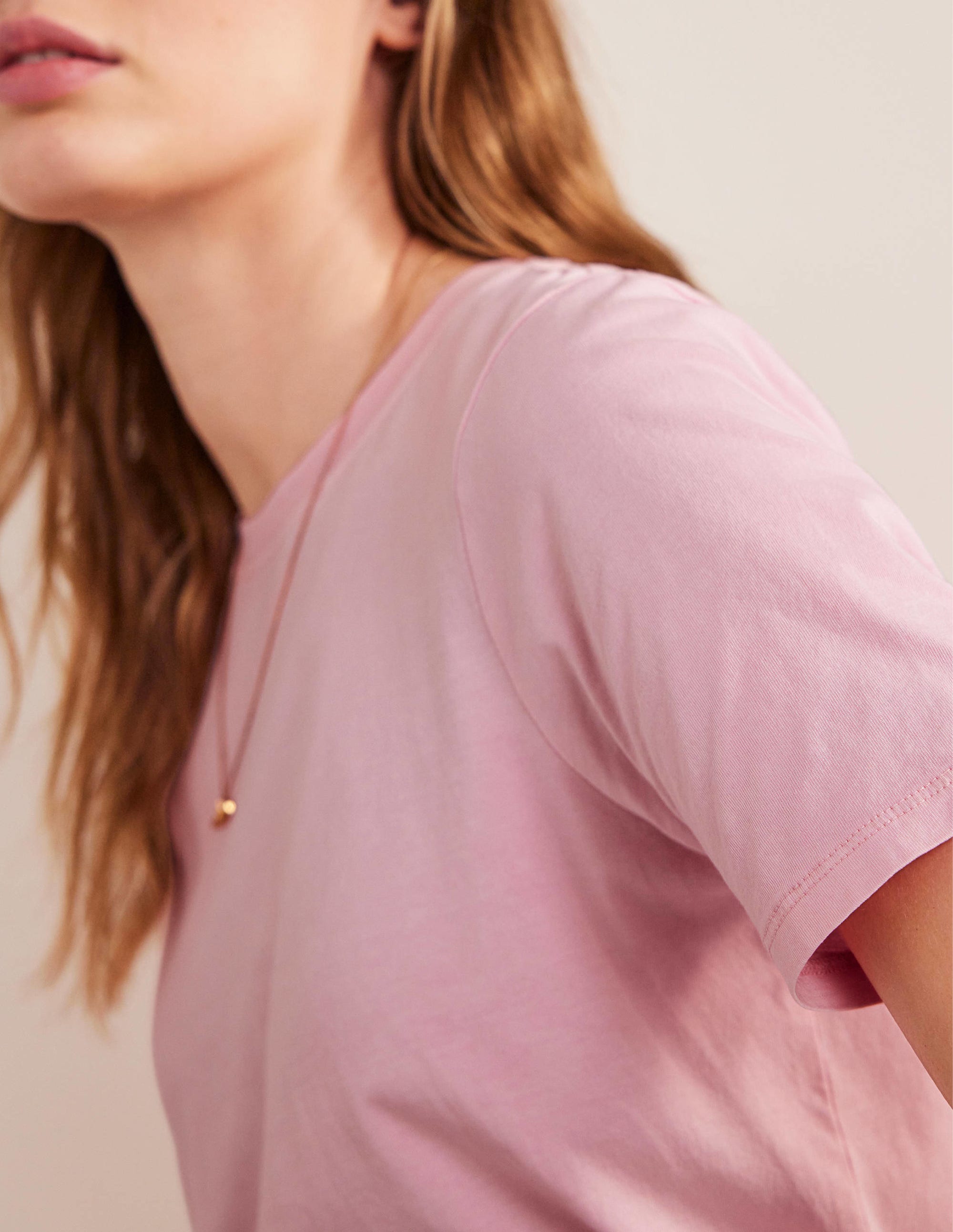 Pflanzlich gefärbtes Rundhals-T-Shirt-Rosa - Image 2