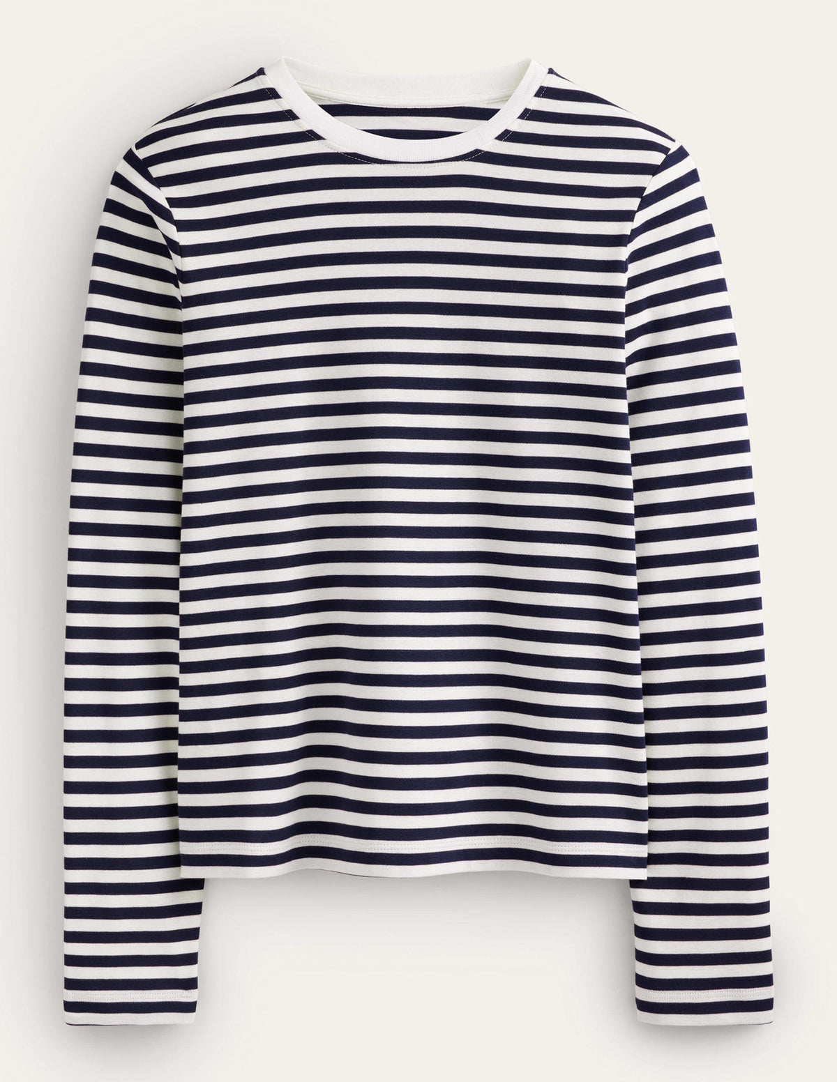 Perfektes Oberteil mit langen Ärmeln-Naturweiß/Navy, Gestreift-5