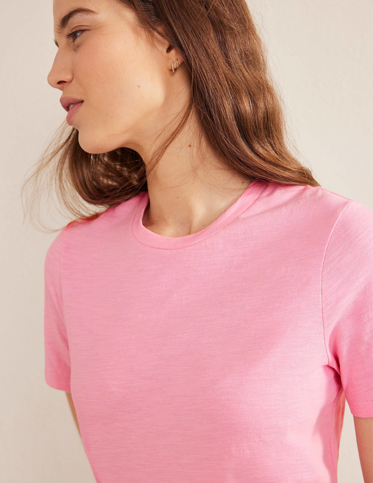 Baumwoll-T-Shirt mit Rundhalsausschnitt-Cameo-Rosa-2
