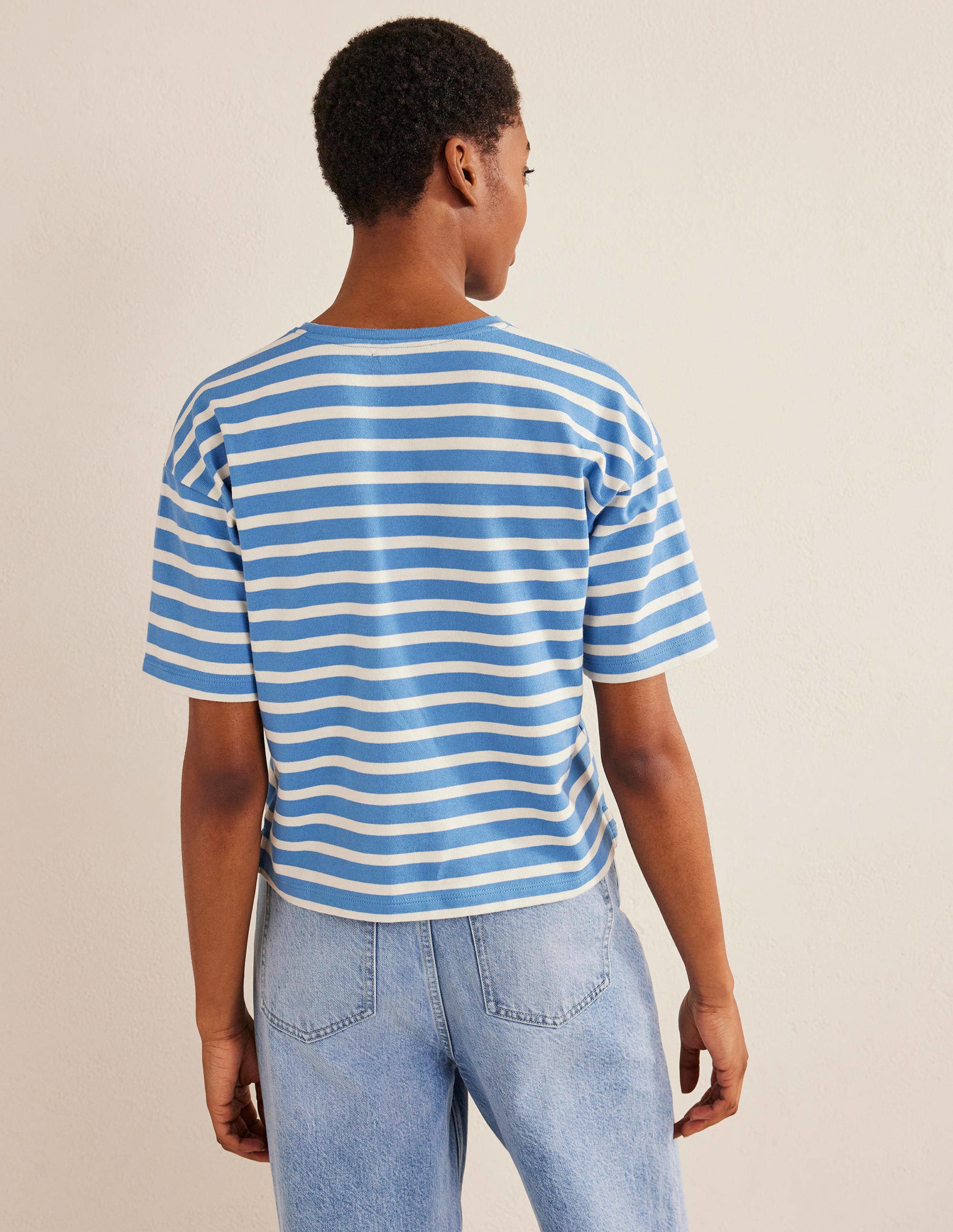 Oversize Breton-T-Shirt-Porzellanblau/Naturweiß, Gestreift - Image 3