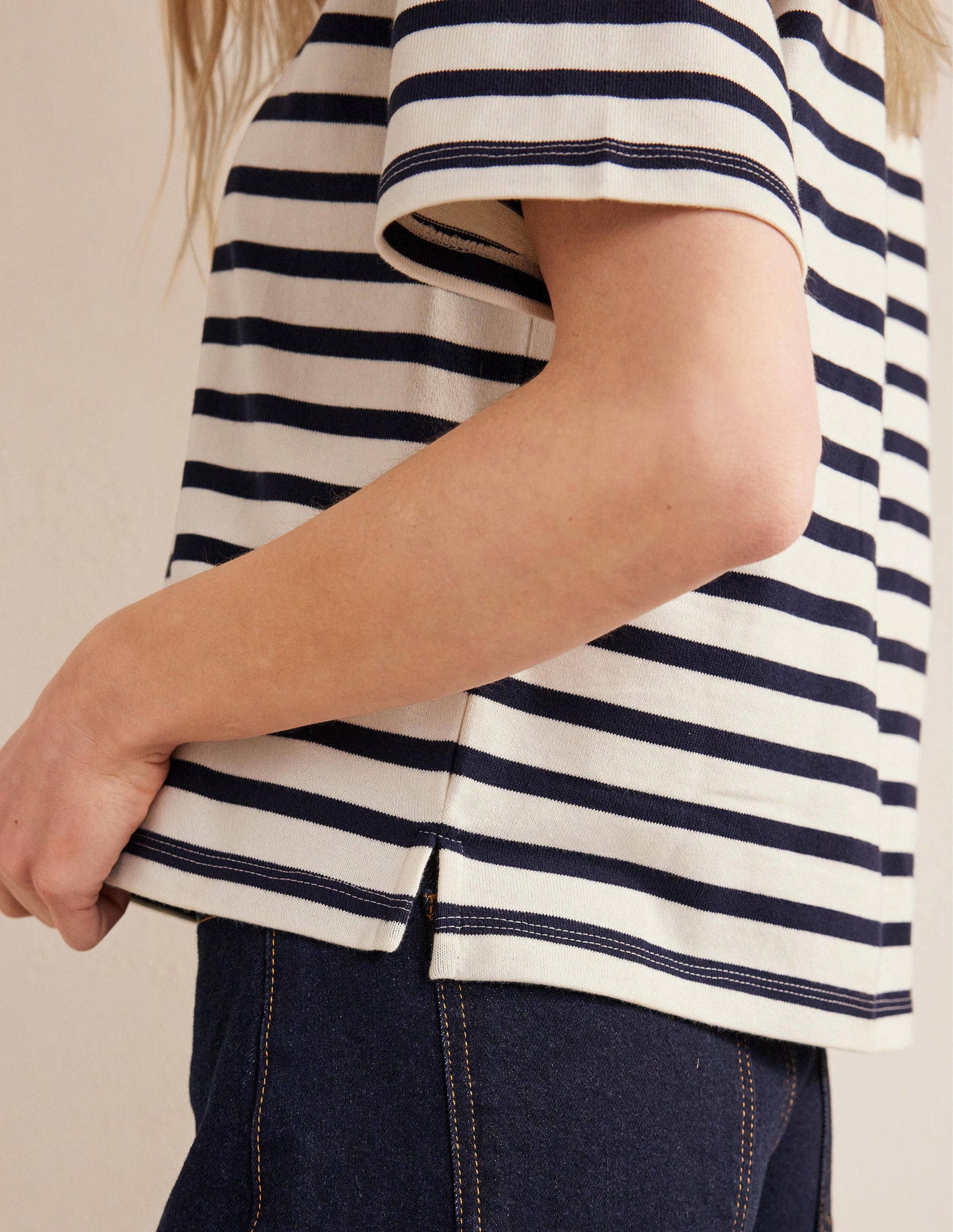 Marinière oversize-Rayé ivoire/bleu marine-2