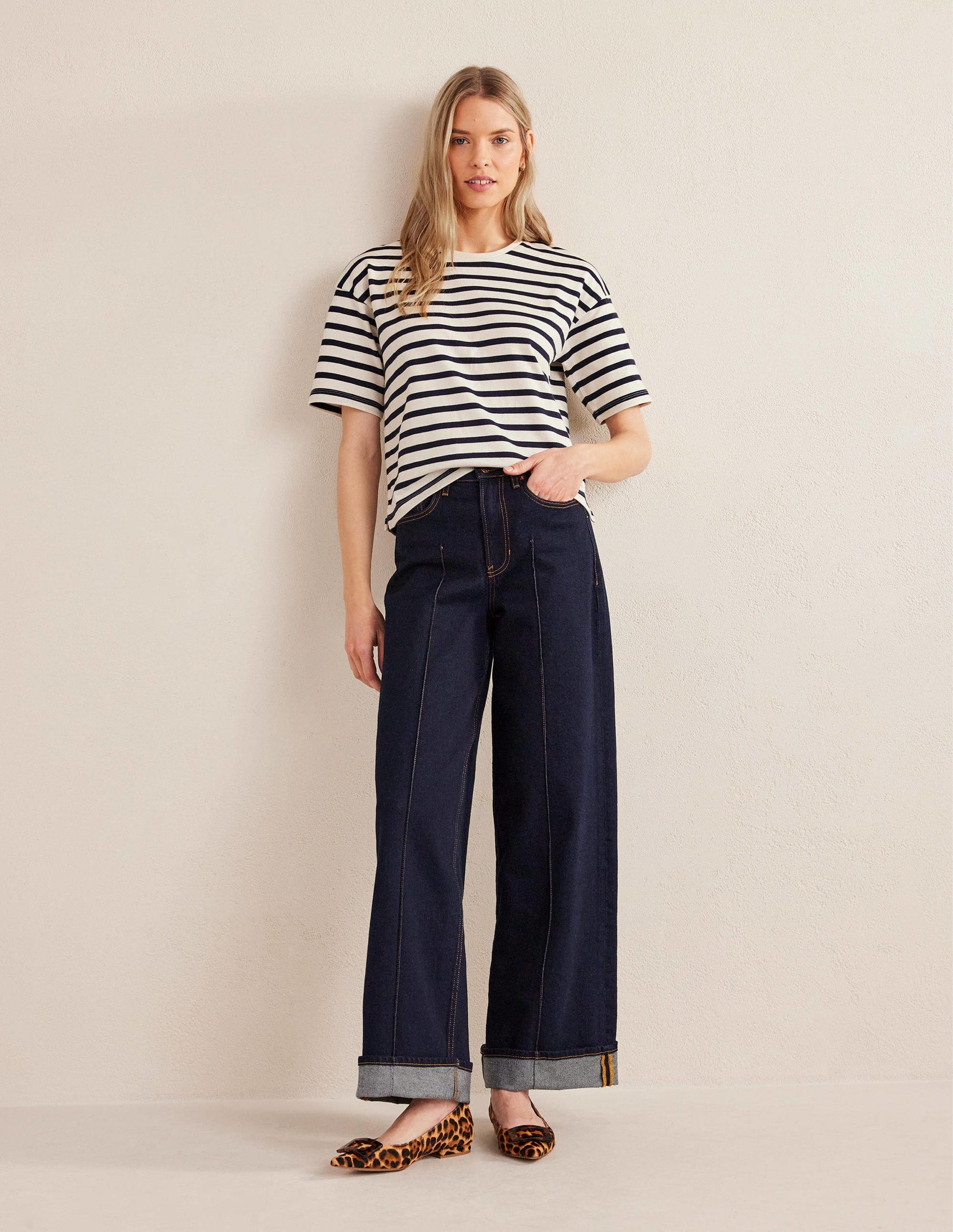Marinière oversize-Rayé ivoire/bleu marine-5