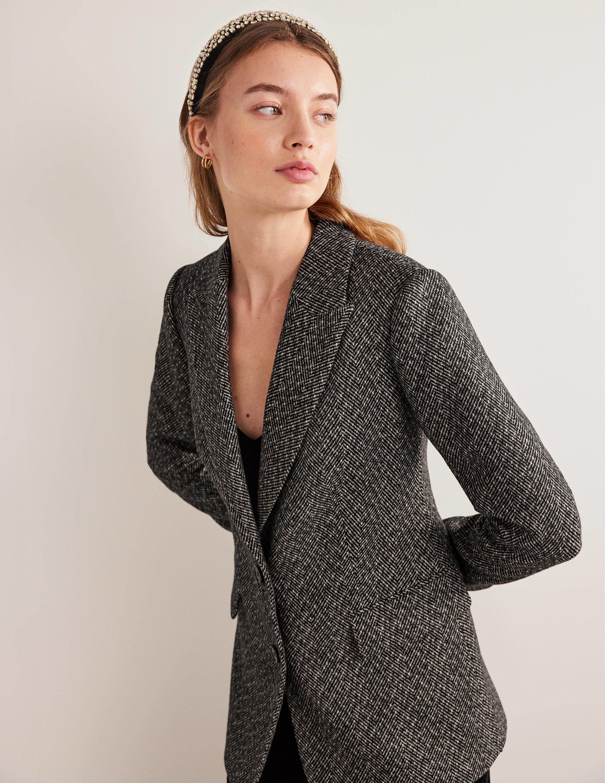 The Brighton Wool Blazer-Herringbone-5