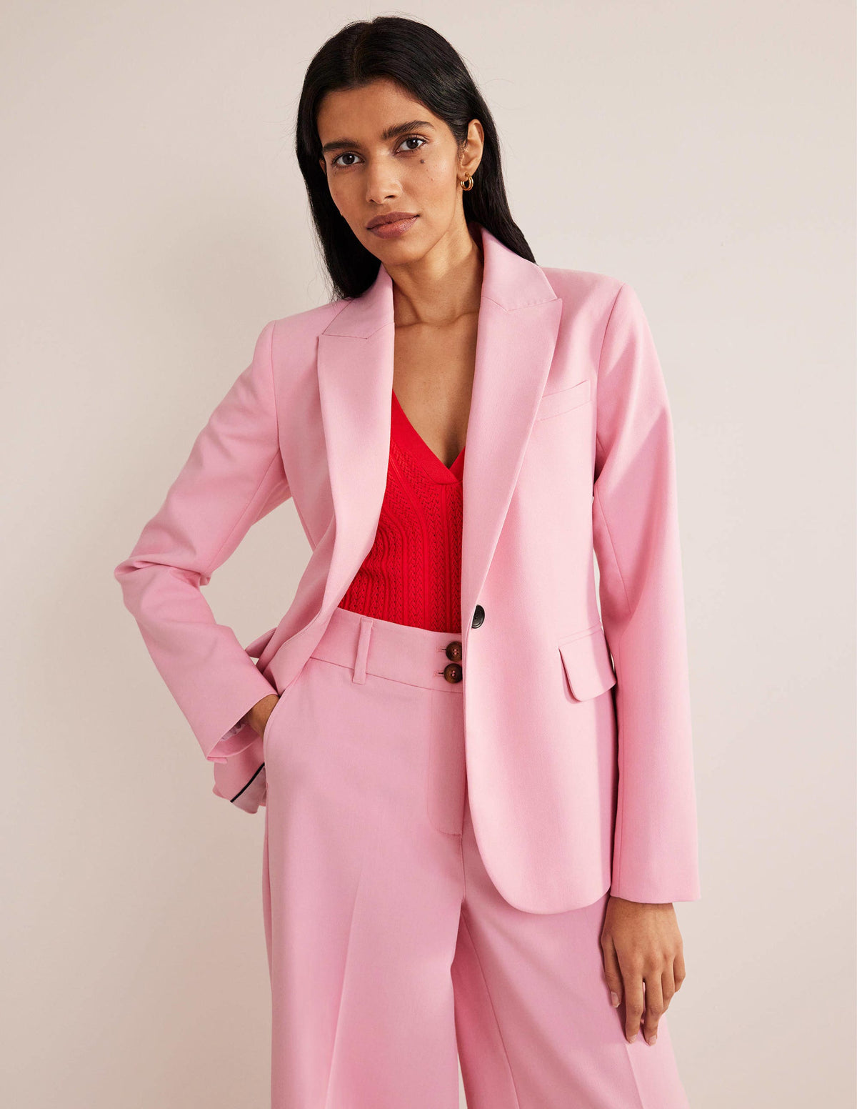 Gut geschnittener Anzugblazer-Rosa - Image 1