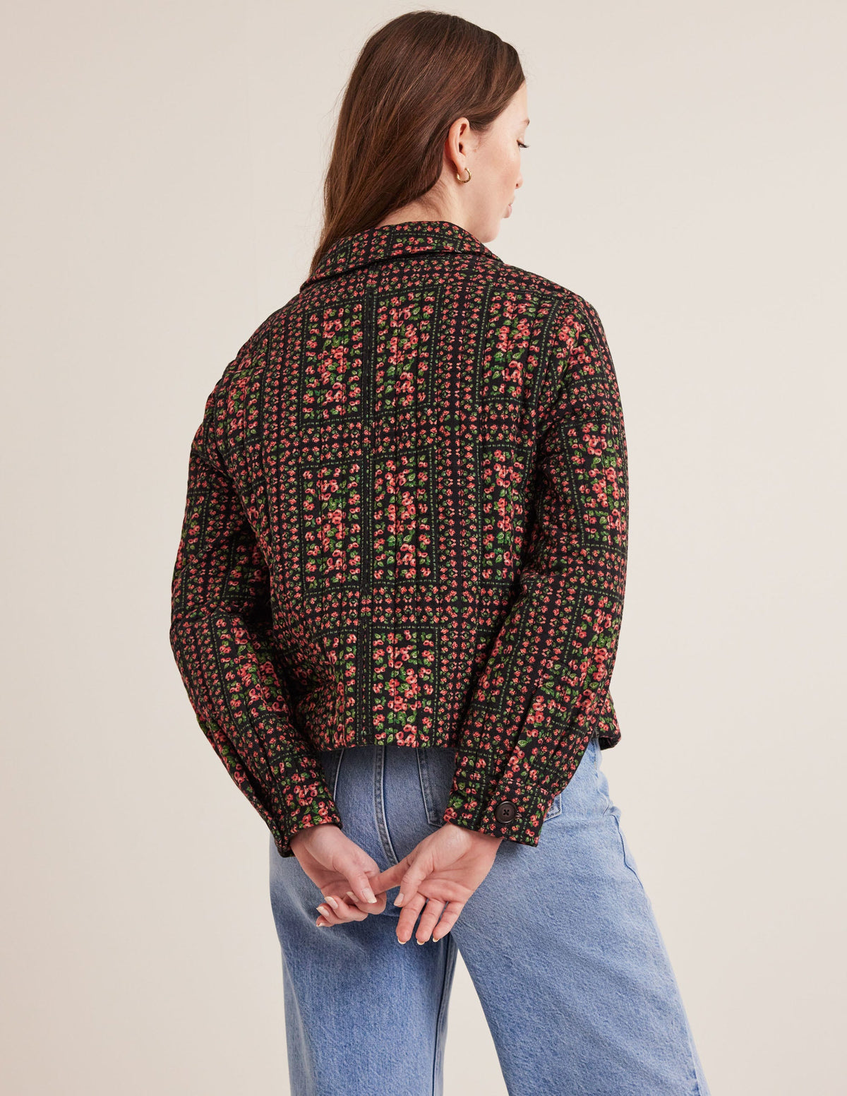 Gemusterte Steppjacke-Schwarz, Muster - Image 3