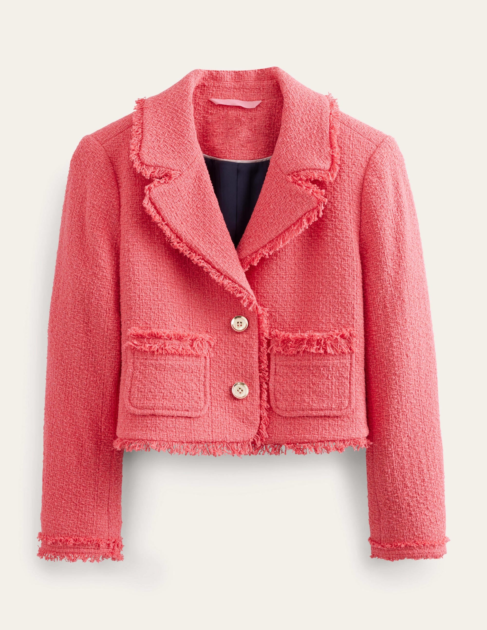 Kurze taillierte Jacke mit Struktur-Korallenrot - Image 6