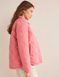 Baumwoll-Steppjacke mit Lochstickerei-Rosa