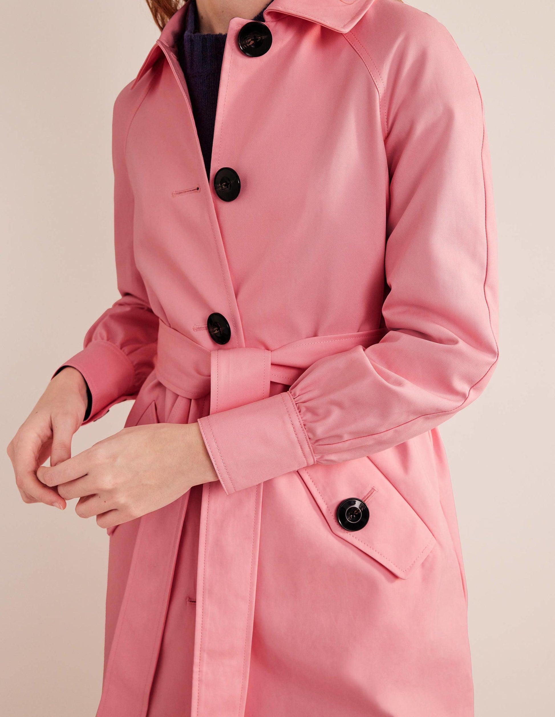 Trenchcoat mit Gürtel-Rosa-2