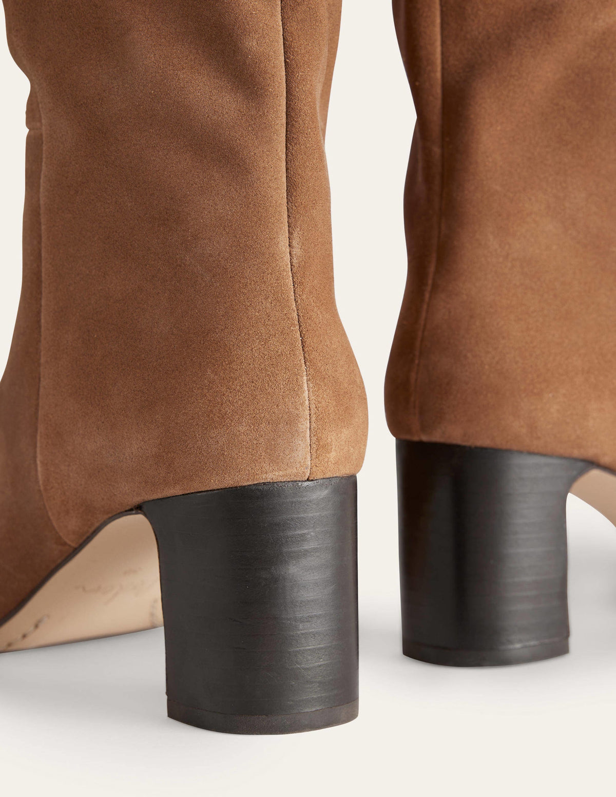 Bottes Erica hauteur genou en cuir-Daim de vachette mordoré - Image 3