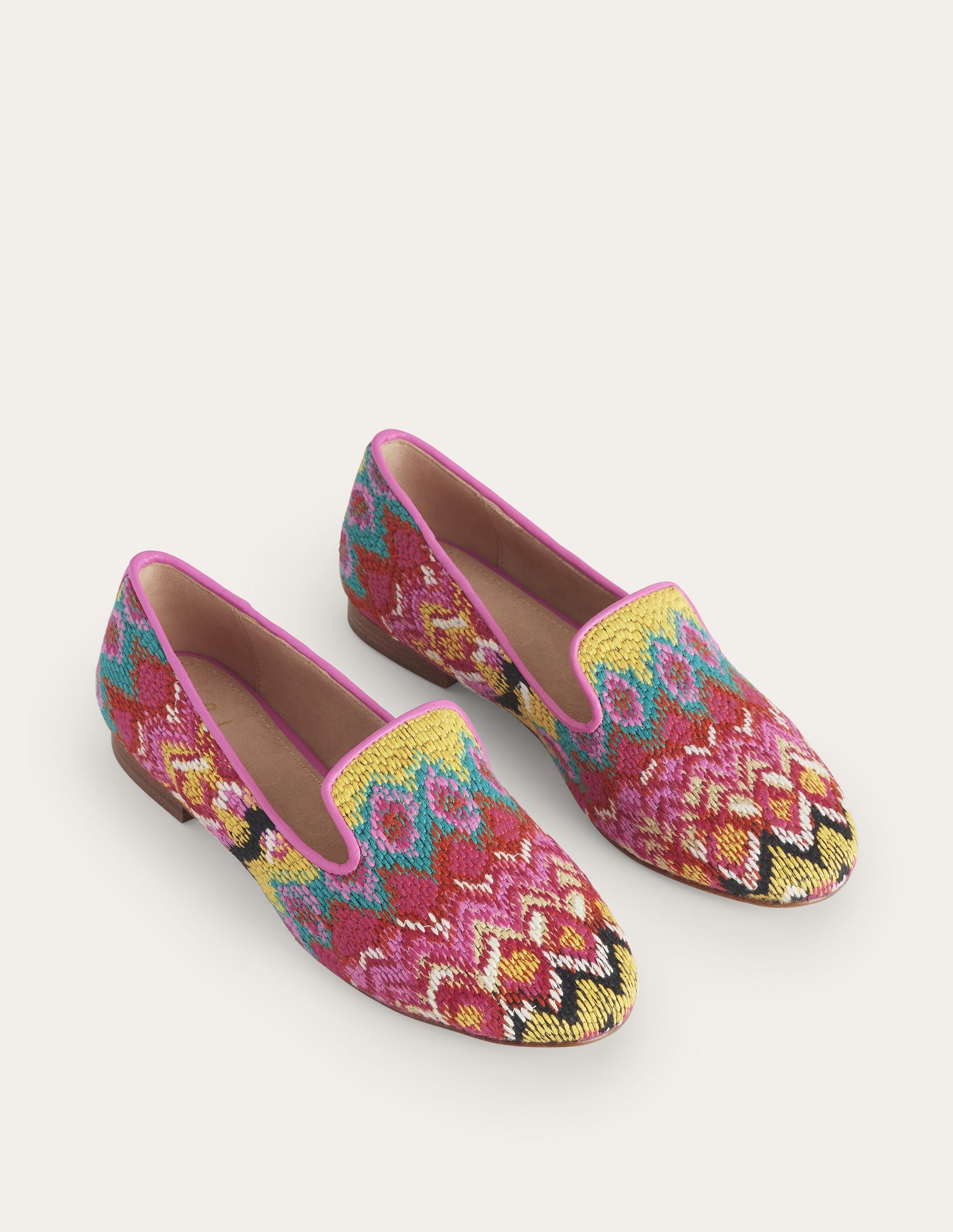 Bestickte Loafer mit Gobelinmuster-Bunt, Strukturiertes Ikat-2