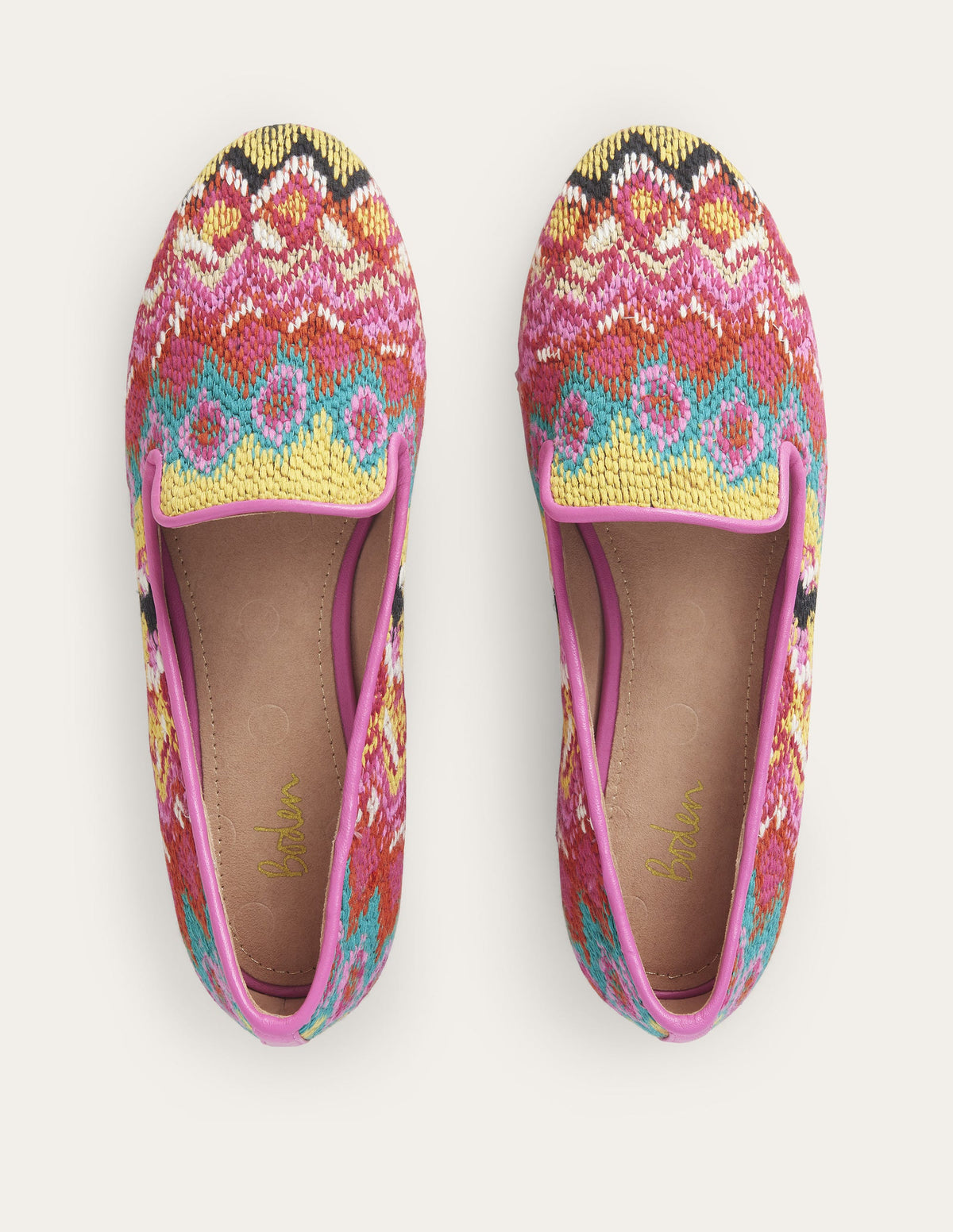 Bestickte Loafer mit Gobelinmuster-Bunt, Strukturiertes Ikat-4