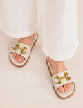 Iris Pantoletten mit Trensendetail-Beige